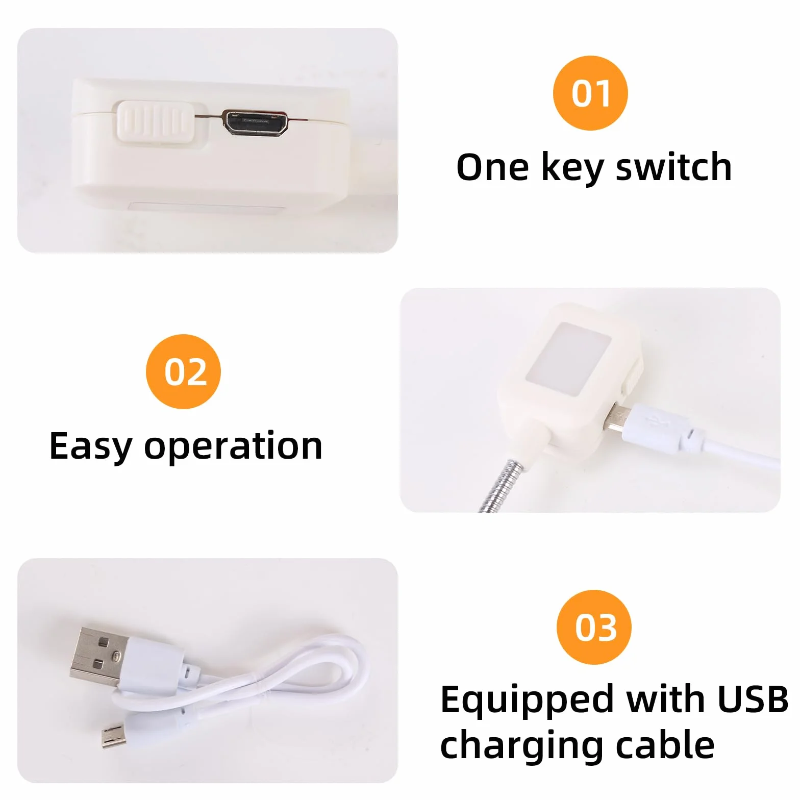 UXIETIN Luce da lettura regolabile e pieghevole per Kindle, ricaricabile USB, nero