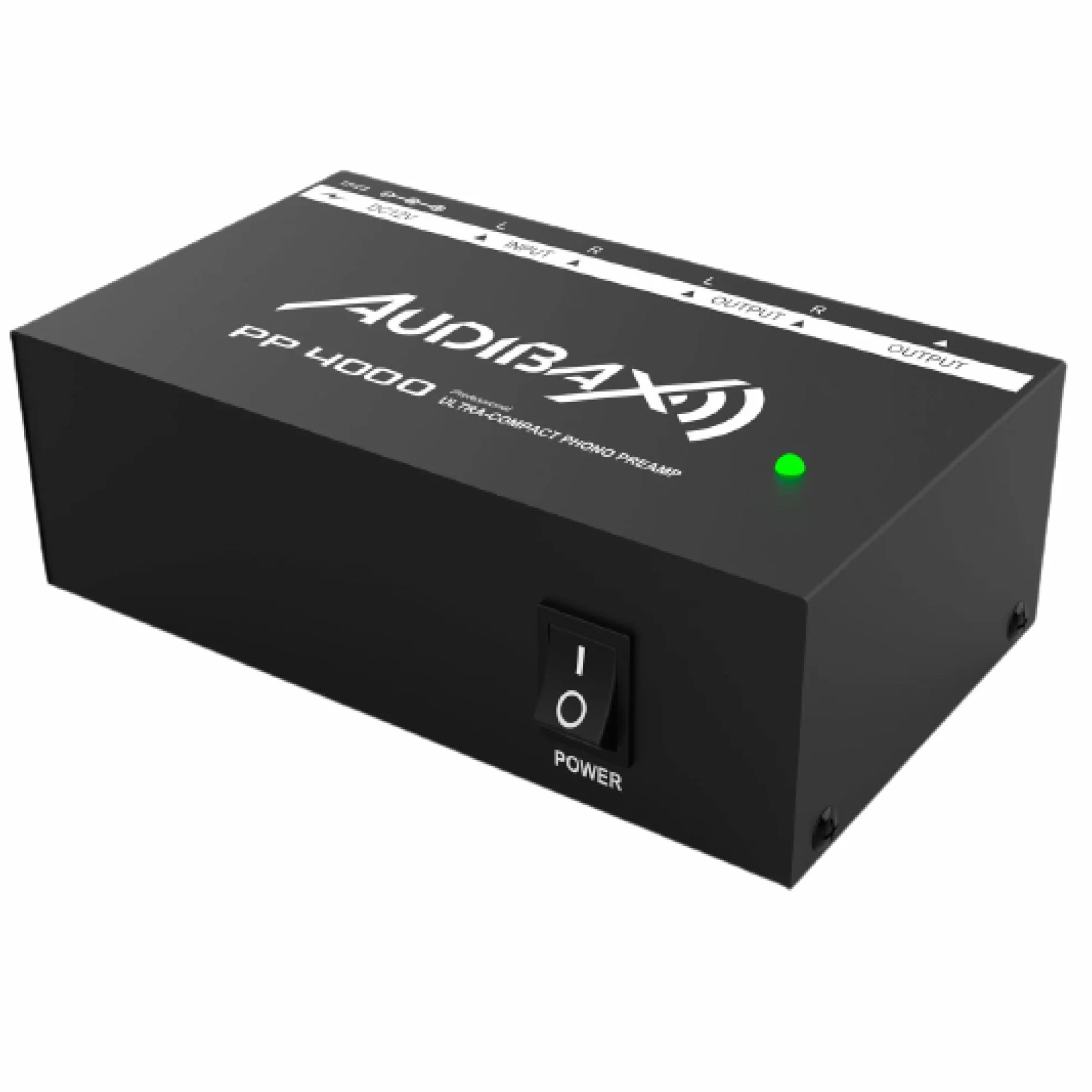Audibax PP4000 Black Preamplificatore Fono RIAA per Giradischi 12 V DC Audio Stereo Hi-Fi