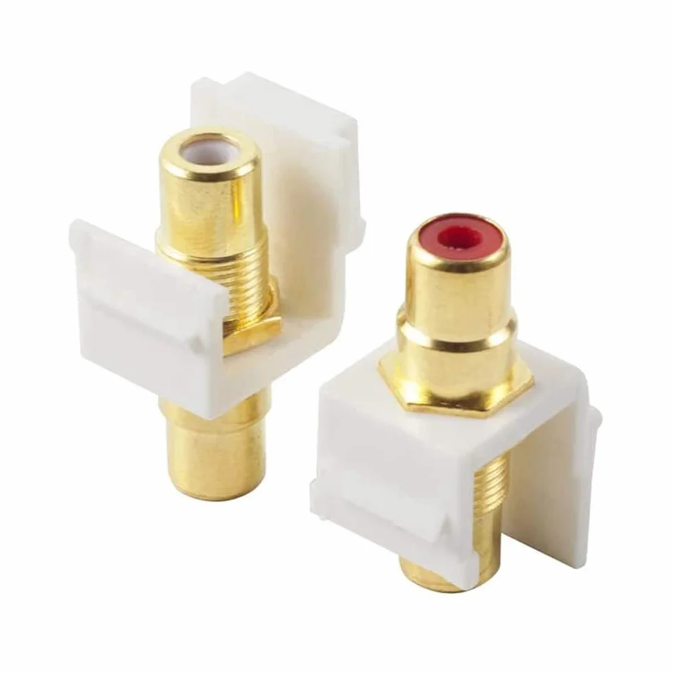 Placcato oro RCA Keystone Jack Insert Connector Femmina Snap in Adapter for Wall Plate