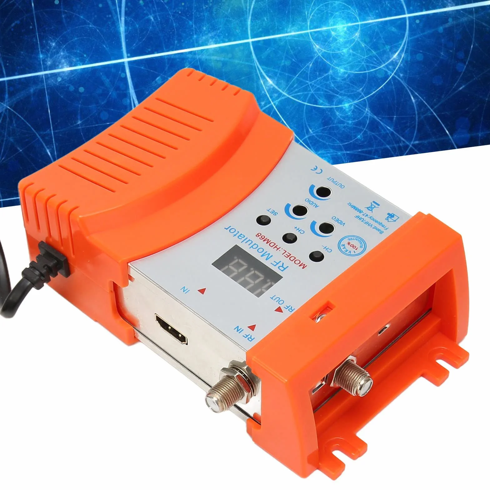 Modulatore RF Digitale HDM68 Convertitore AV a RF PAL NTSC VHF UHF HD per Ricevitore Satellitare Videocamera