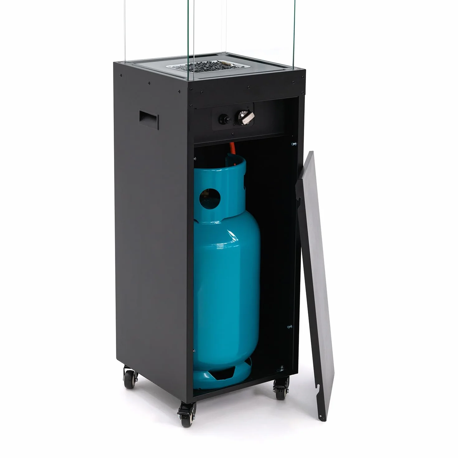 Planika Faro Patio Gas Riscaldatore nero portatile autonomo a propano per giardino terrazza