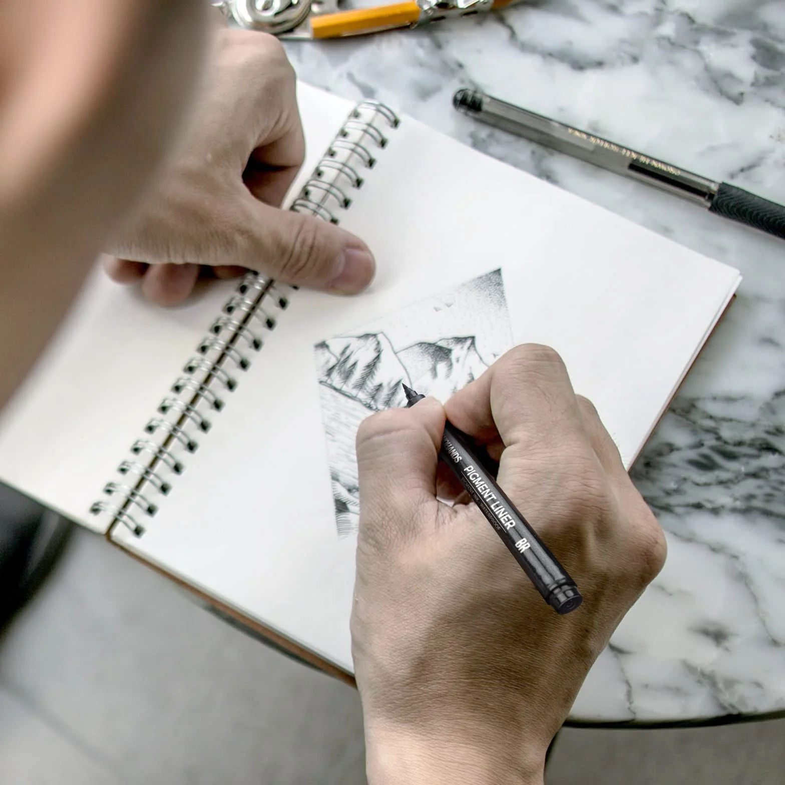 TWOHANDS Penne da disegno Fineliner Nero Punta Fine Pigment Liner impermeabile