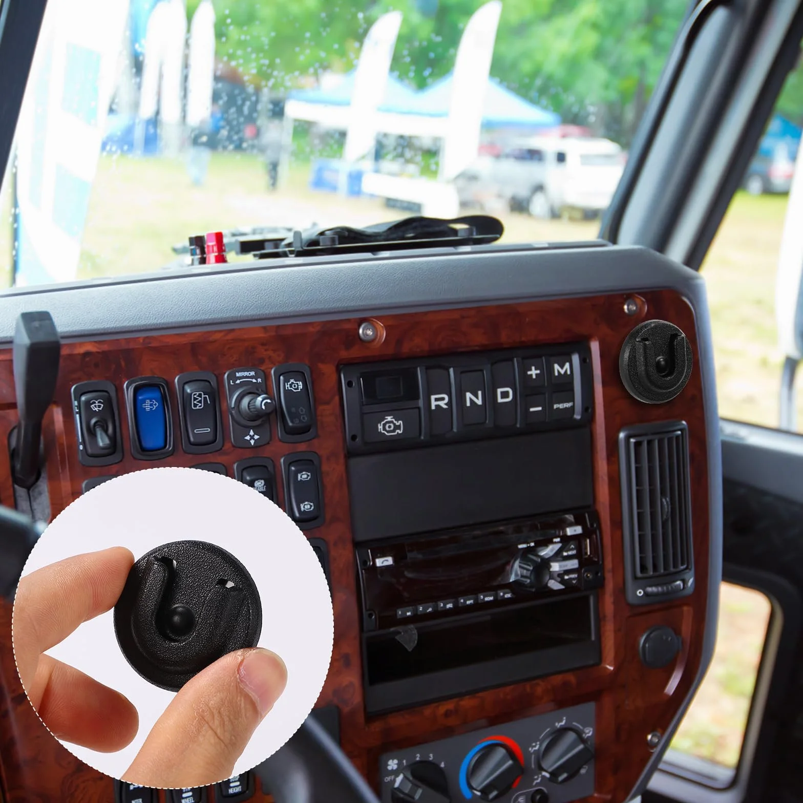 Bao-Feng Anytone Alinco CB Radio Microfono Supporto Gancio con Adesivo Retro