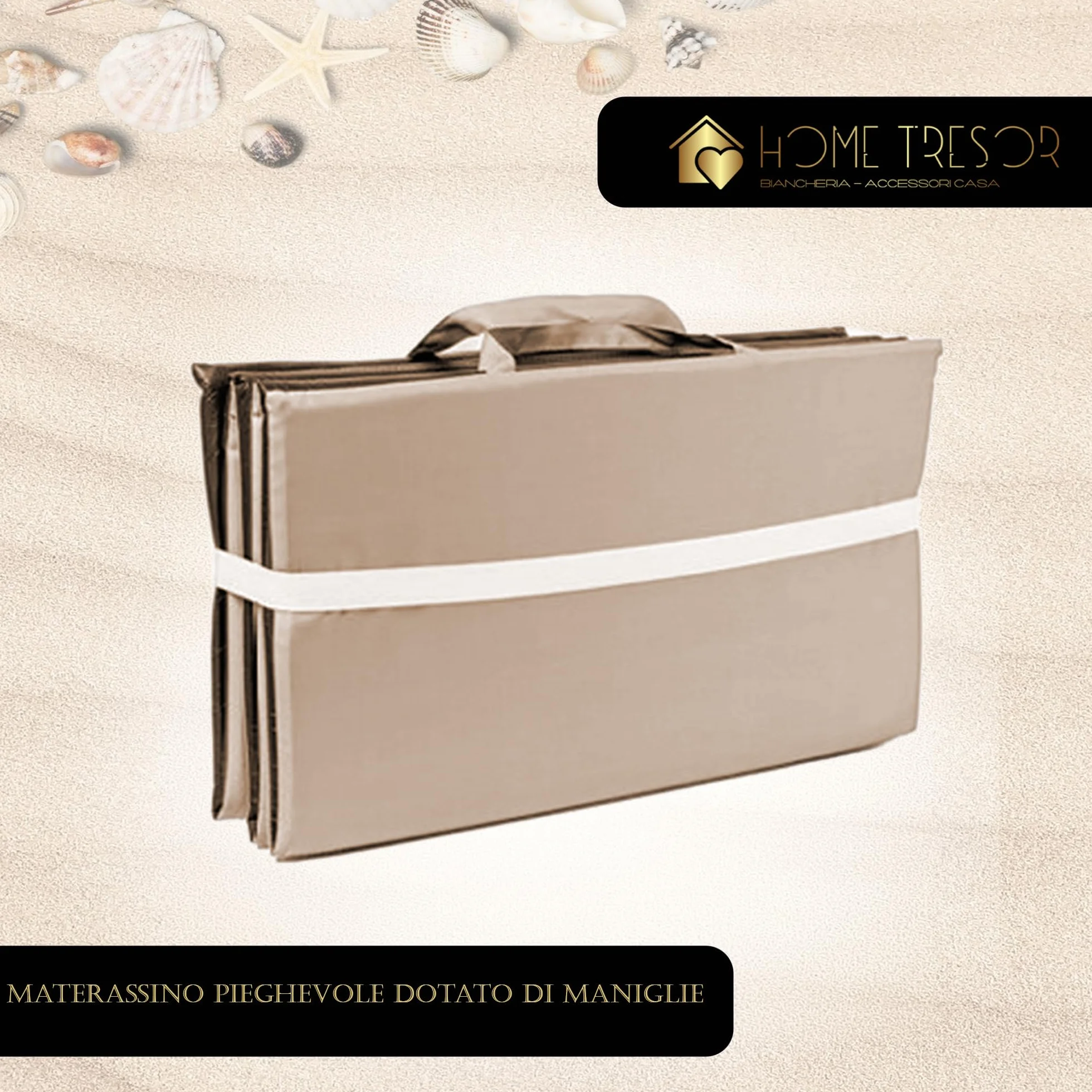 Home Tresor Cuscino Materassino per Sdraio Lettino Prendisole Spiaggia Giardino Imbottito Pieghevole da Esterno con 2 Maniglie Resistente alla SABBIA e all'Acqua IMPERMEABILE Antiumidità - Dove