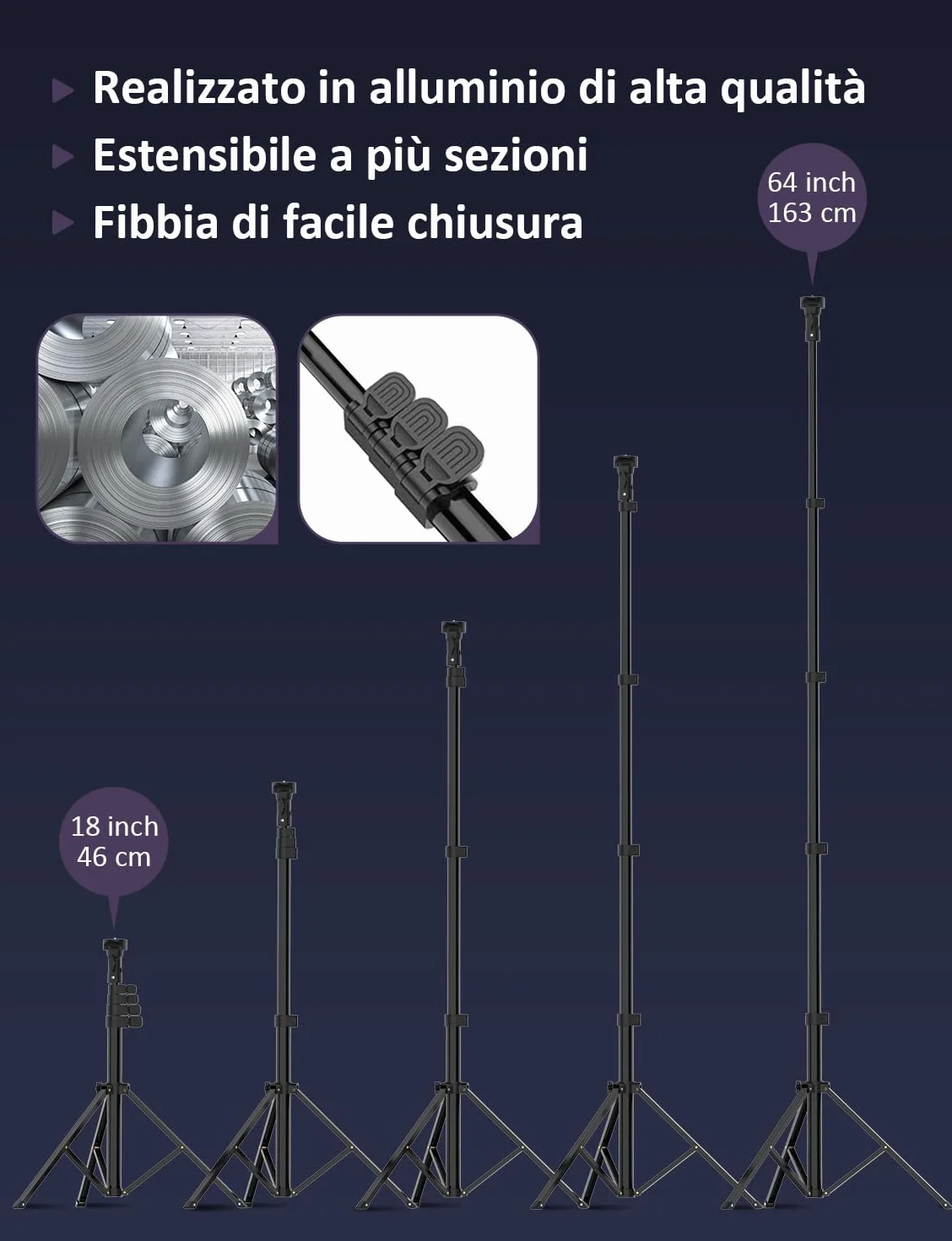 YOHOOLYO Ring Light LED 12" 3 modalità 10 luminosità per Trucco Fotografia Video Selfie