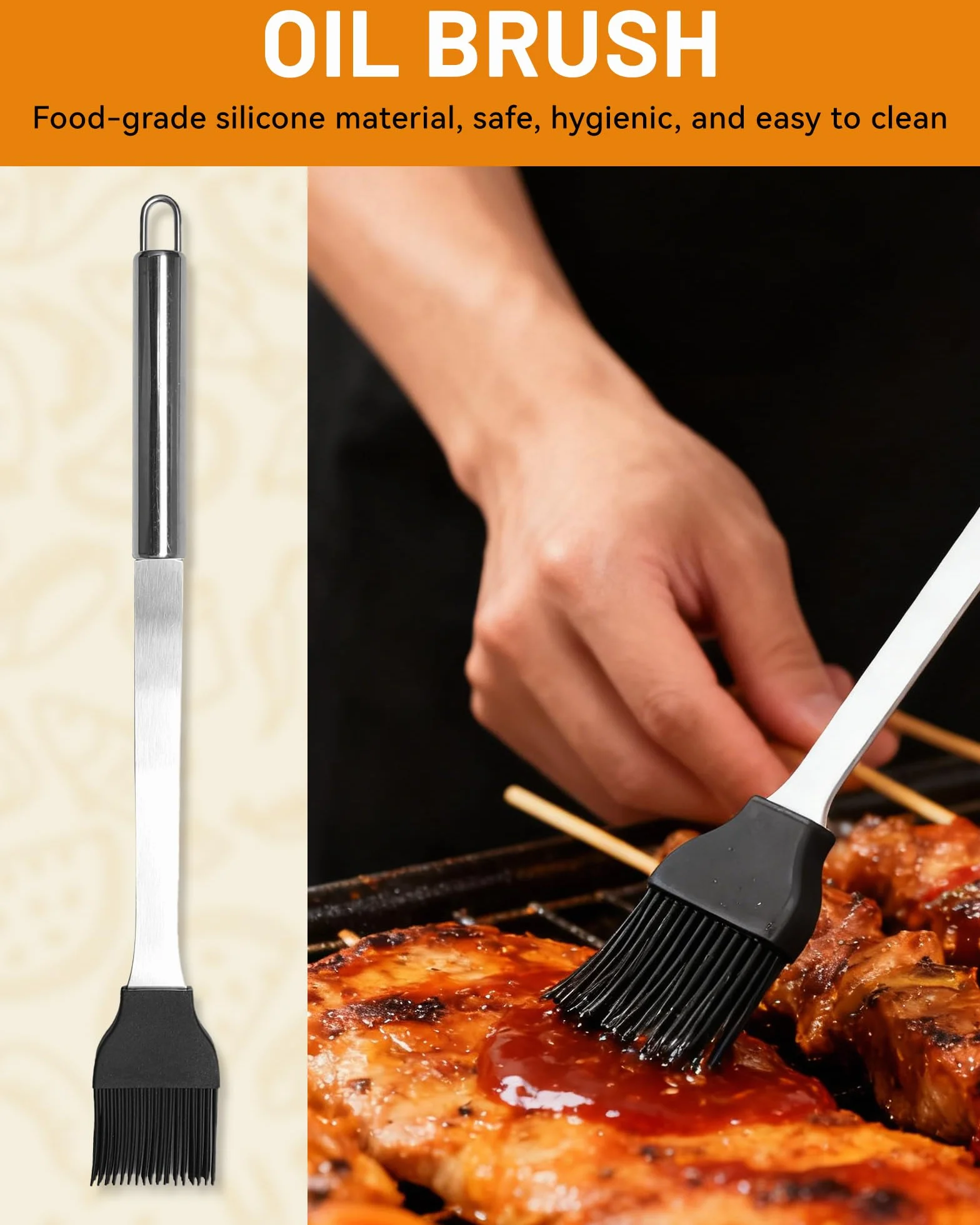 Set barbecue professionale in acciaio inox 5 pezzi - Utensili Barbecue Accessori barbecue regalo per uomini 37x12x7 cm valigetta in alluminio ideale per grigliate e cucina