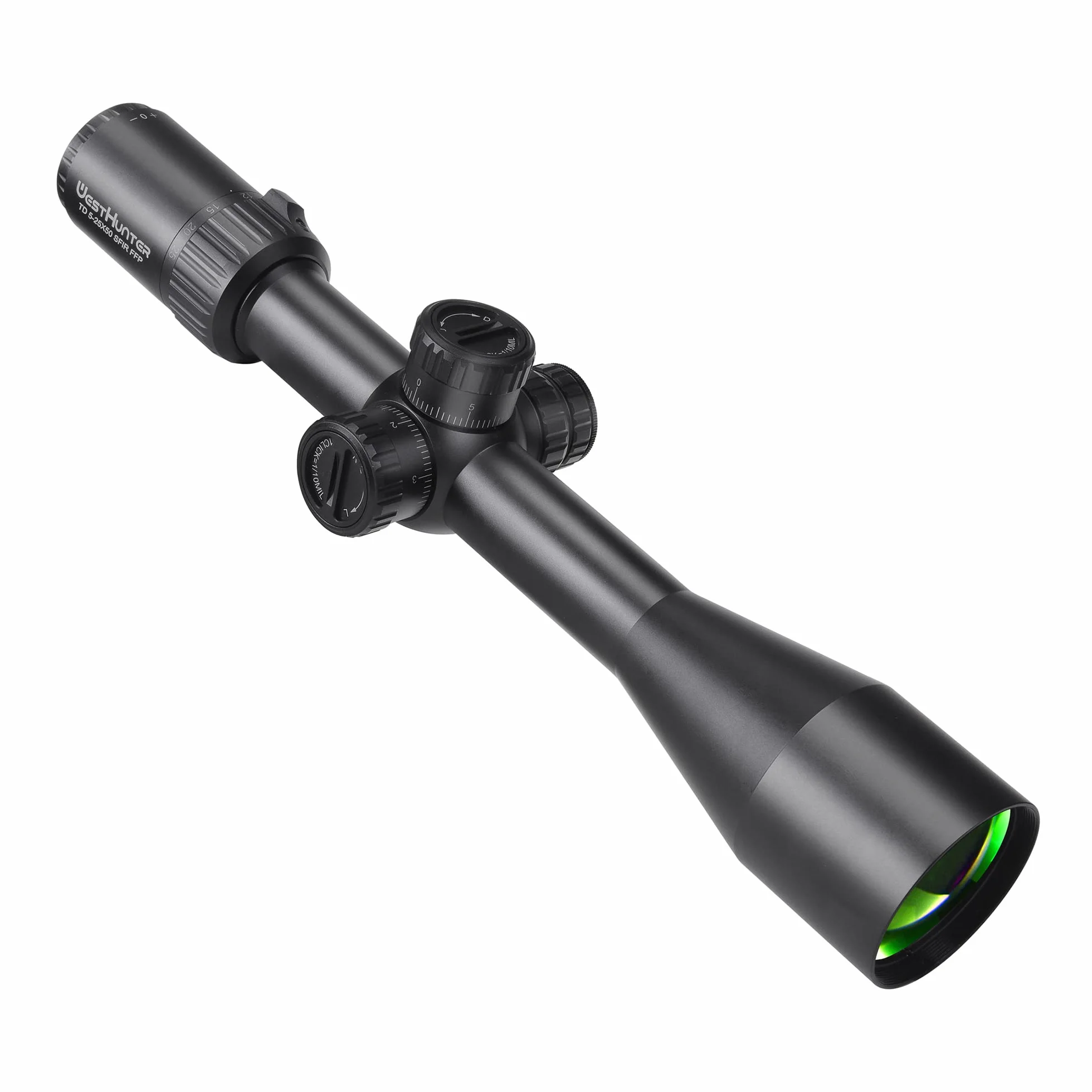 WestHunter Optics TD 5-25x50 SFIR FFP Mirino Telescopico di Precisione a Lungo Raggio, Illuminazione Rossa, 30 mm