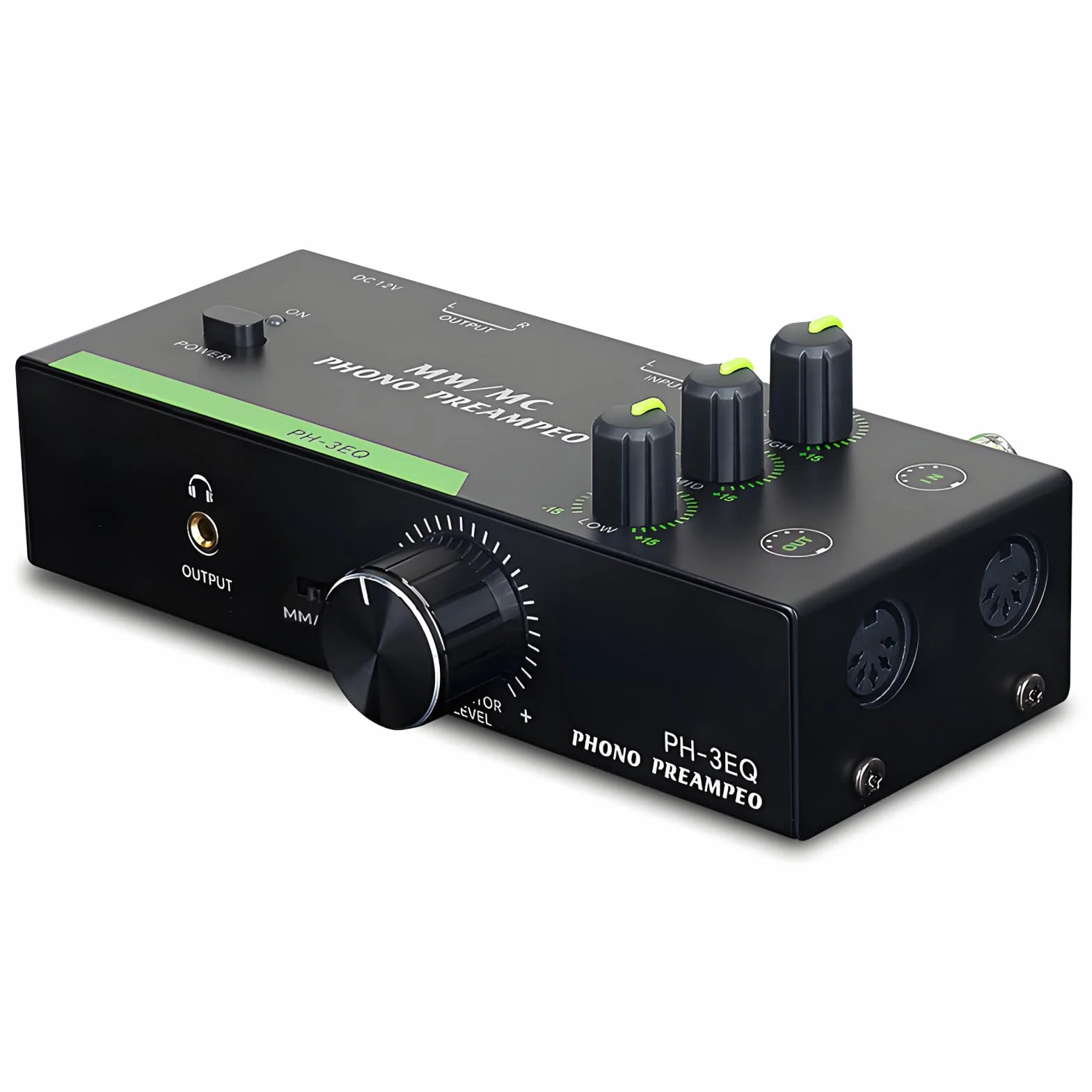 Preamplificatore Phono MM MC Professionale con Ingresso XLR 5 Pin Equalizzazione Regolabile