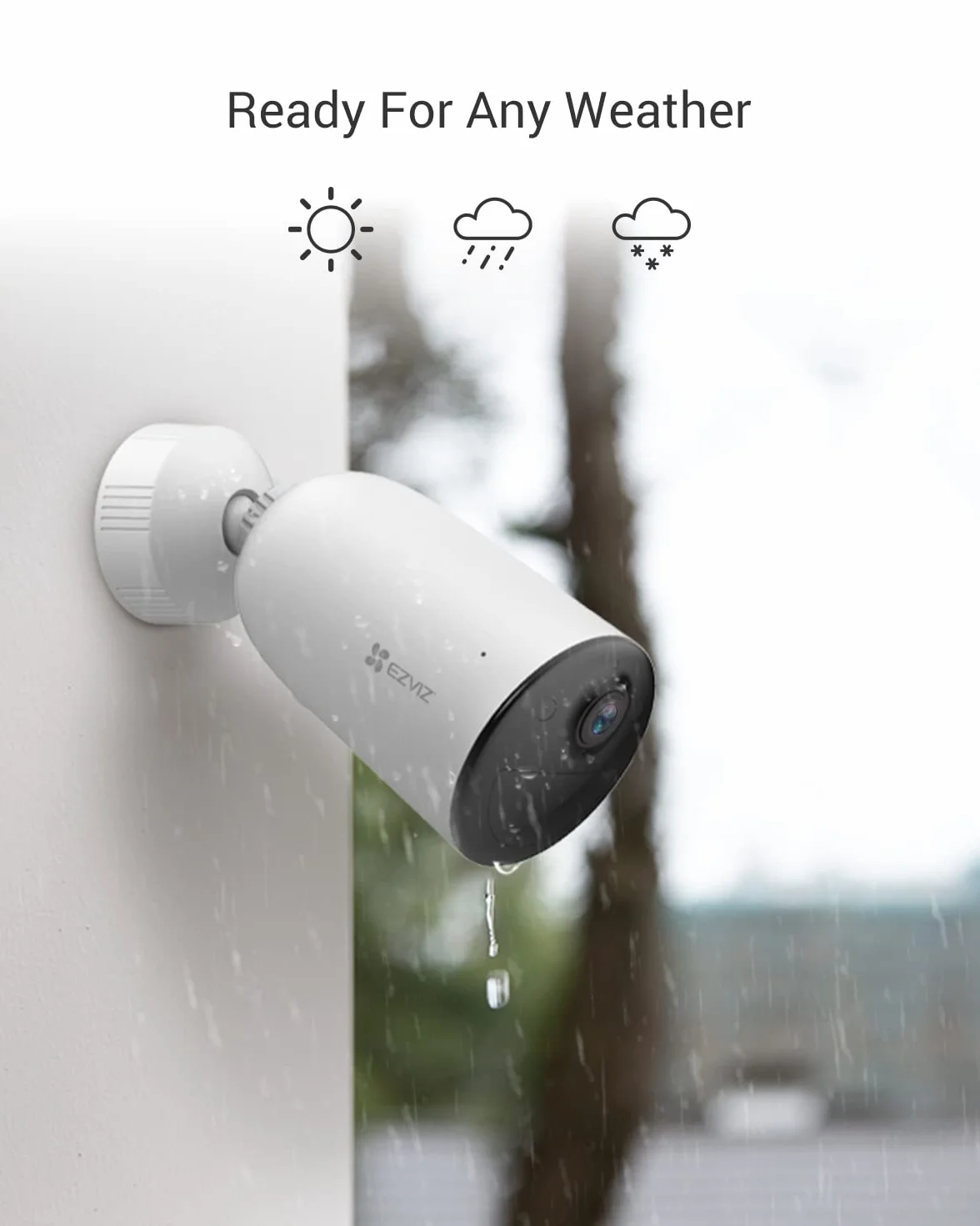 EZVIZ CB3 Telecamera Wi-Fi a batteria da esterno, Visione notturna a colori, 120 Giorni durata batteria, Impermeabile, Rilevamento Persone