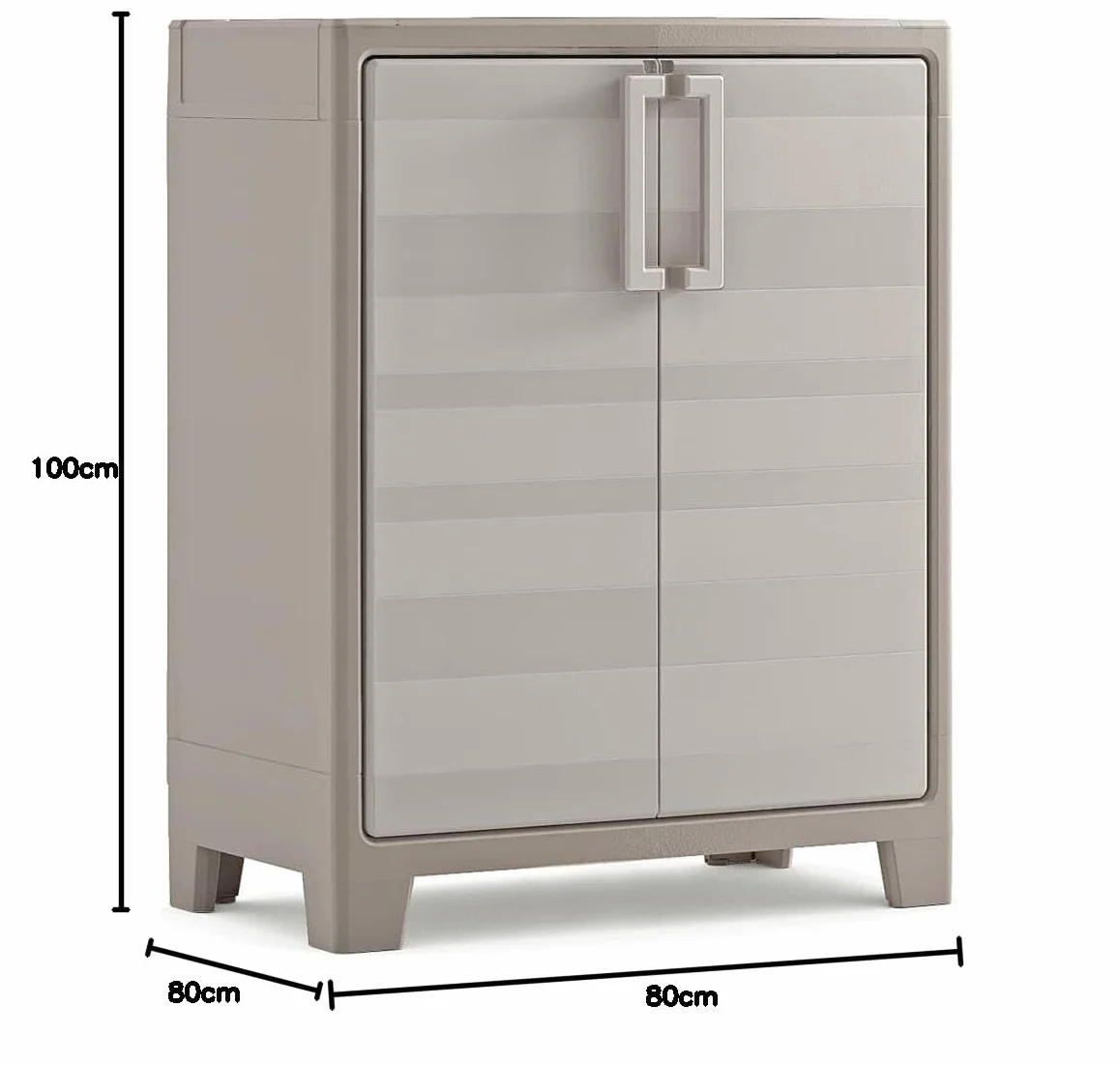 Keter Gulliver Basso XL Armadio 2 Ripiani 80x44x100 cm Sabbia Beige