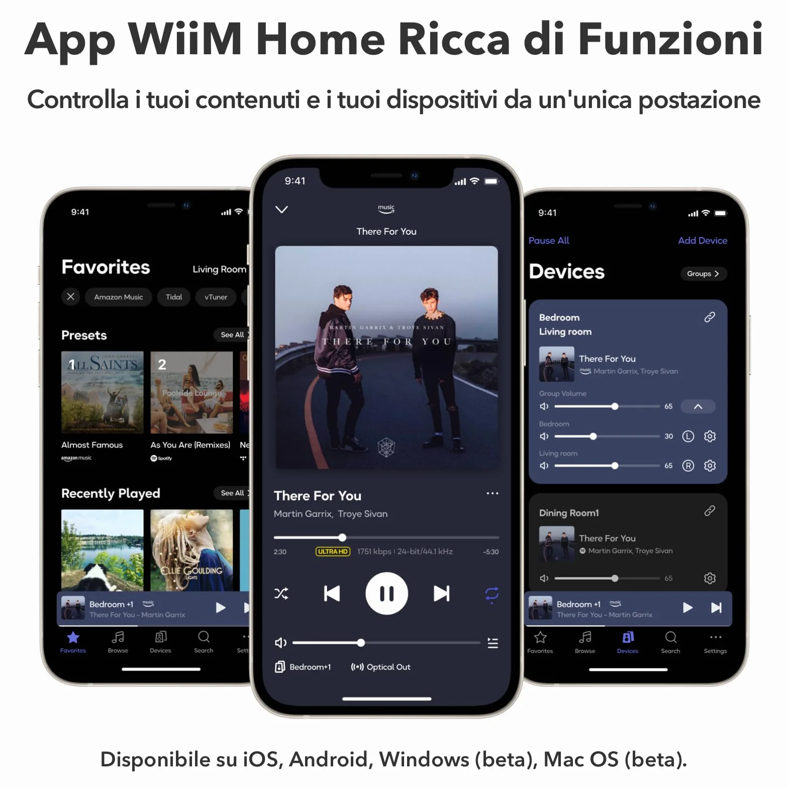 WiiM Mini Lettore audio wireless AirPlay 2 stereo multiroom preamplificatore compatibile Alexa Siri alta risoluzione