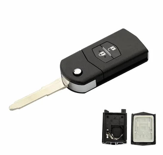 Guscio Chiave Telecomando Compatibile con Mazda 2 3 5 6 M6 RX8 MX5 Cover Scocca Ricambio (2 Tasti)