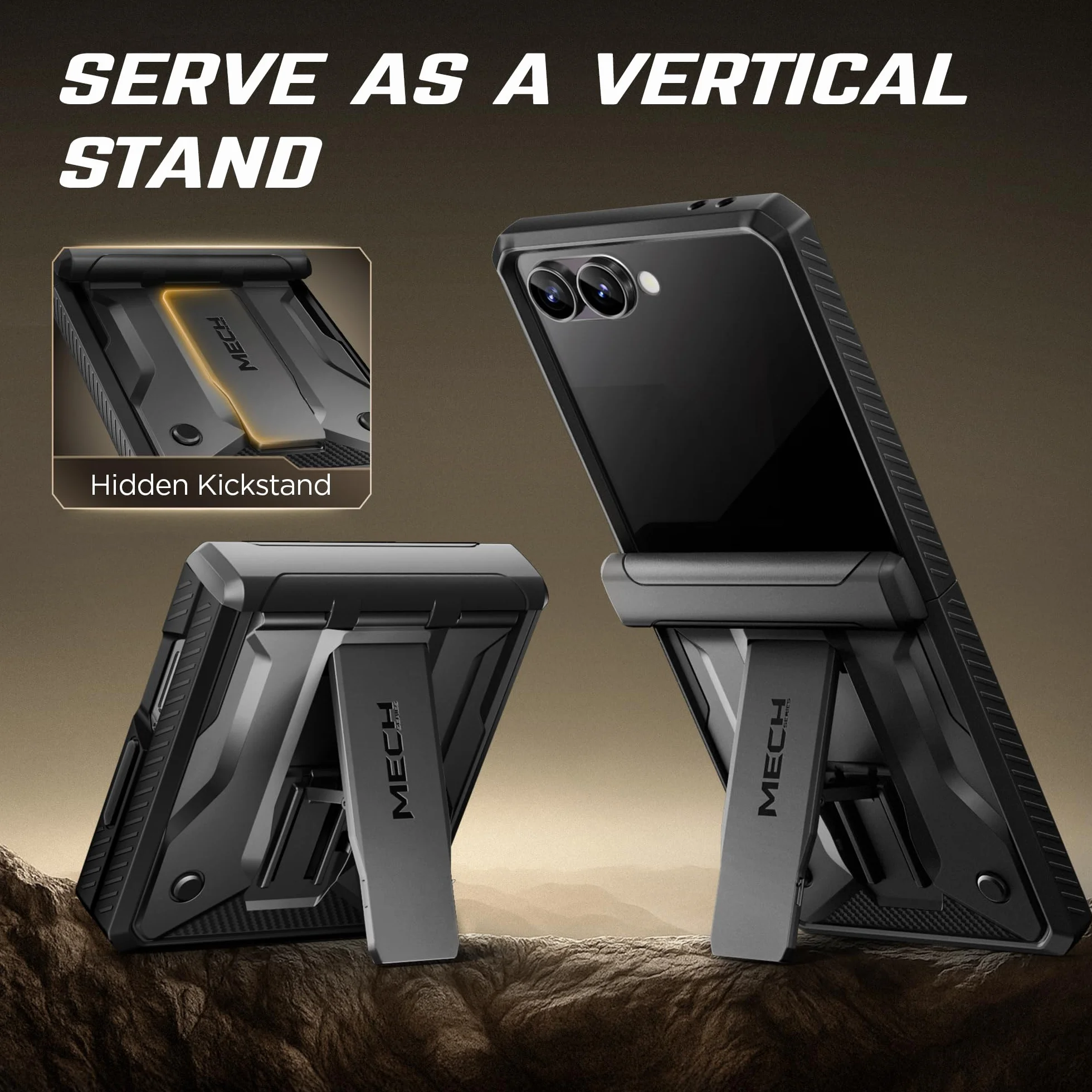 Tongate Custodia Flip Seven per schermo con protezione, nero