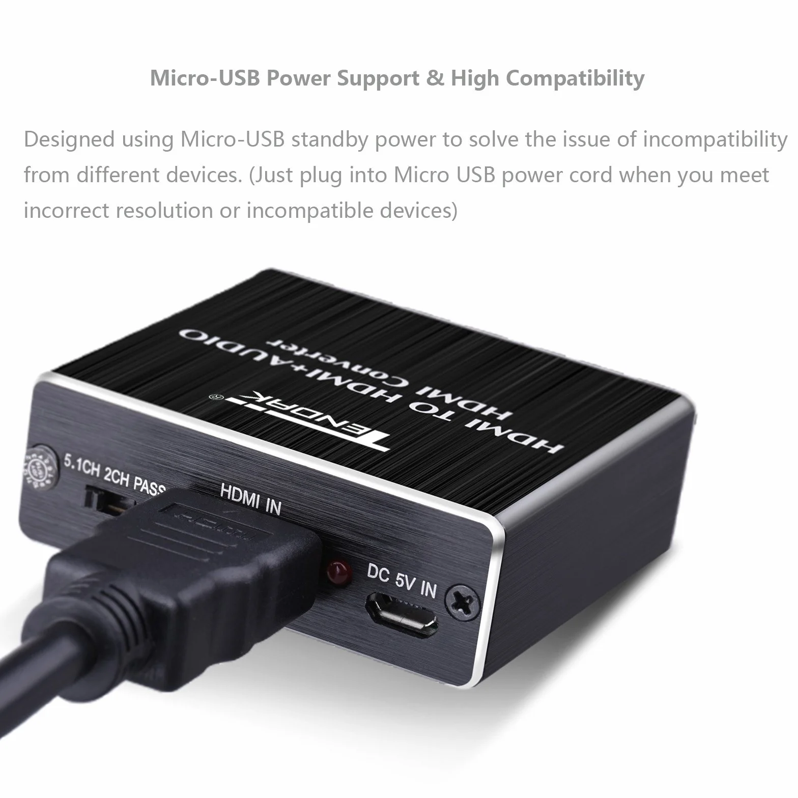 Tendak Splitter audio HDMI 4K Estrattore HDMI a SPDIF TOSLINK ottico e stereo 3,5 mm Adattatore