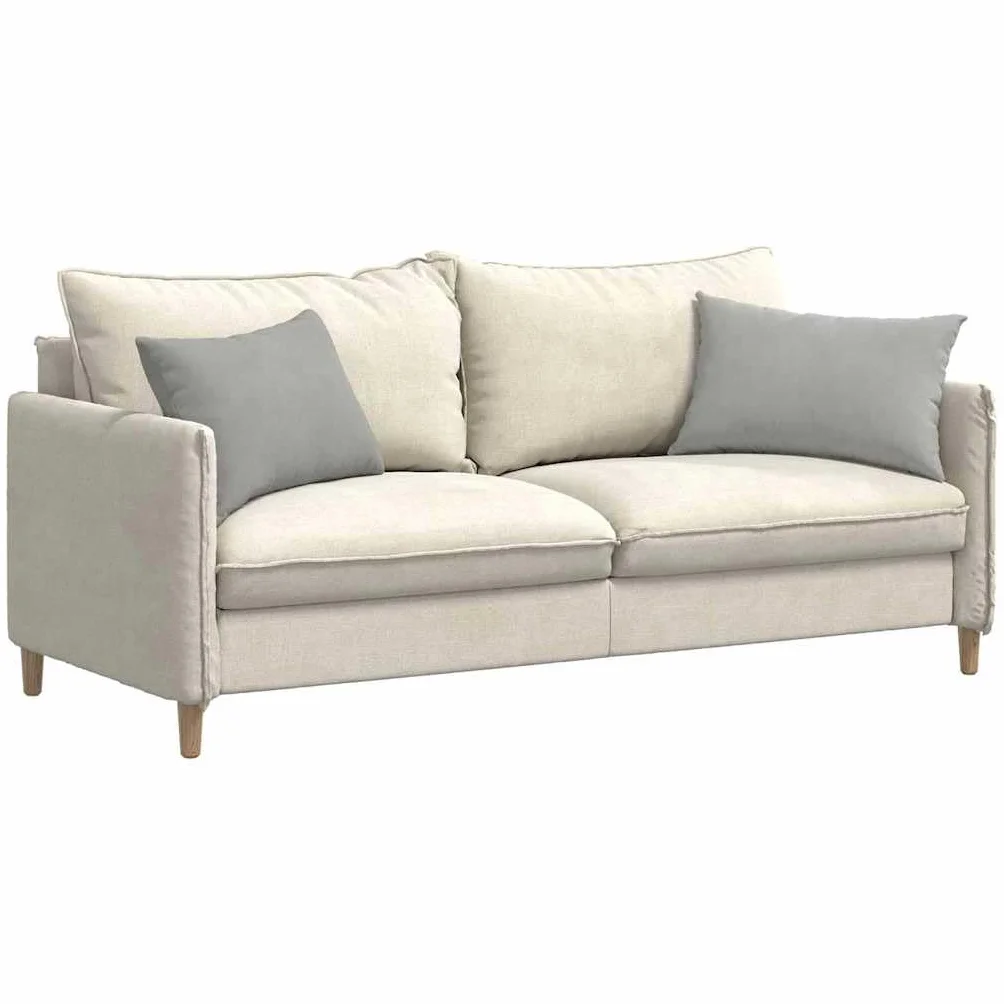 Cuscino divano 2 pezzi grigio chiaro 60x40 cm tessuto con cerniera imbottitura poliestere