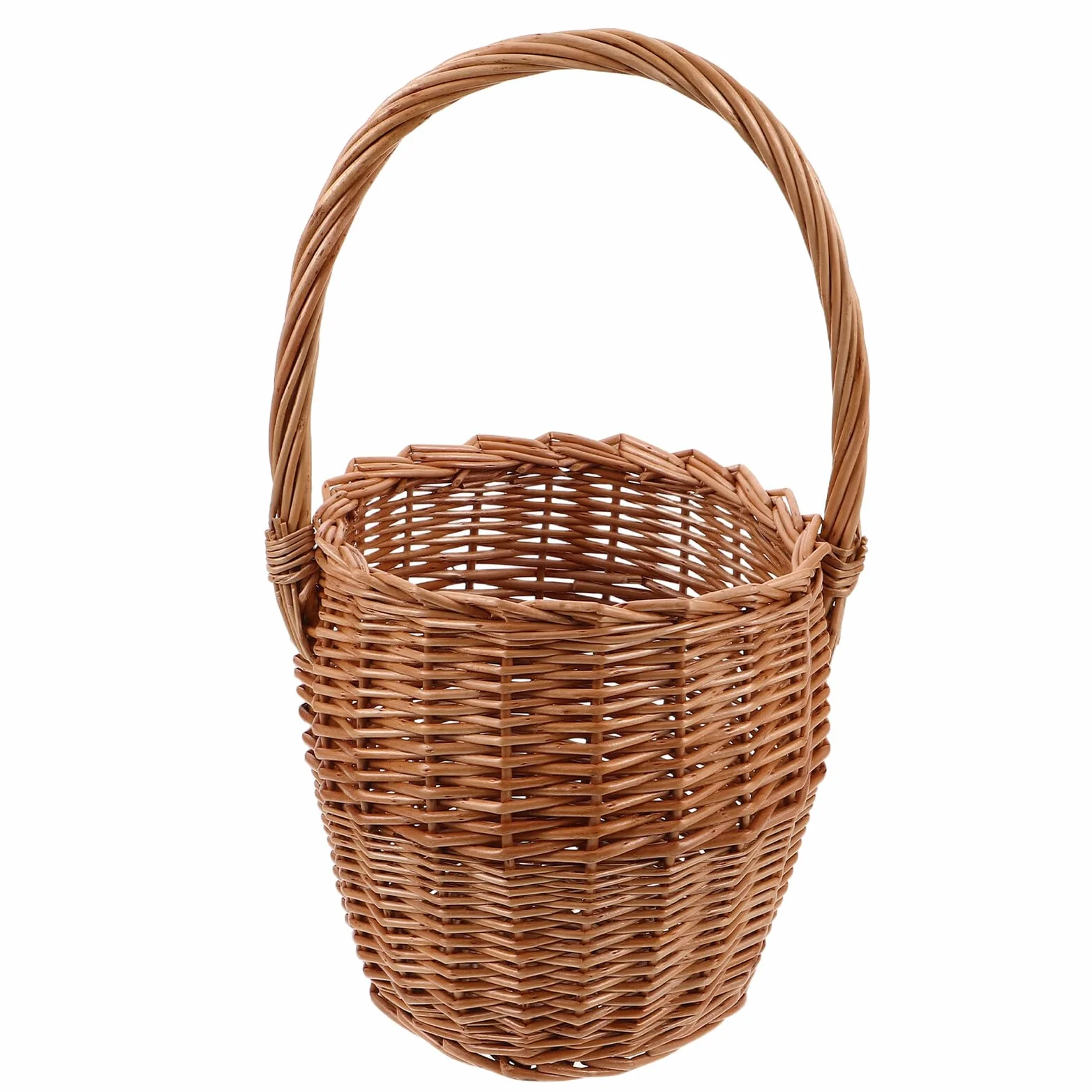 SUPVOX Cestino Intrecciato in Vimini con Manico, Leggero e Artigianale, per Picnic All'aperto e Decorazioni Floreali dallo Stile Campagnolo