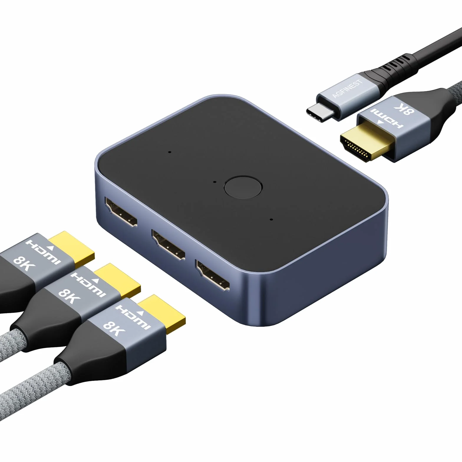 Switch HDMI 2.1 8K@60Hz 4K@144Hz 48 Gbps 3 in 1 Out HDR Dolby Atmos UHD HDCP PS5 Xbox