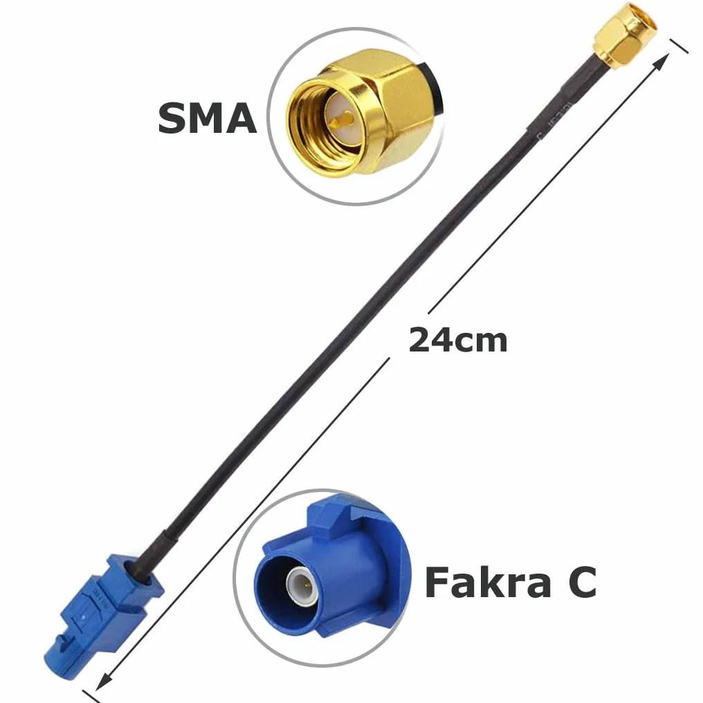 Cavo adattatore antenna GPS SMA maschio a Fakra C maschio 24 cm