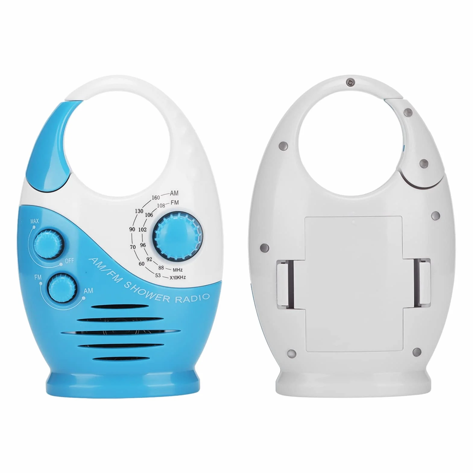 Yunseity Radio impermeabile AM FM portatile con gancio e batteria per doccia bagno