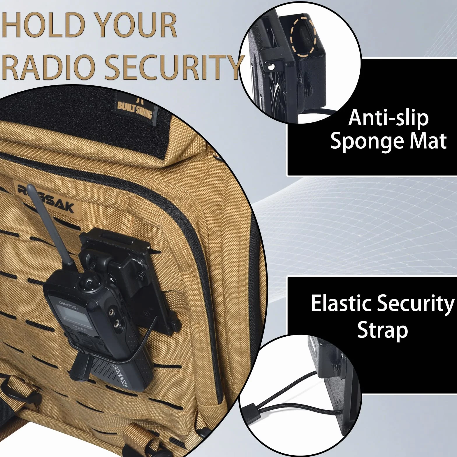 Motorola UAYESOK Supporto per radio MOLLE a sgancio rapido e clip da cintura per walkie talkie