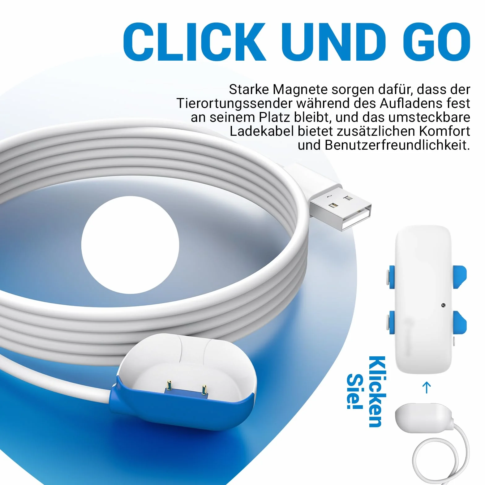 Cavo USB C magnetico GPS caricabatterie compatibile con Tracti DOG 4 GPS Tracker per cani