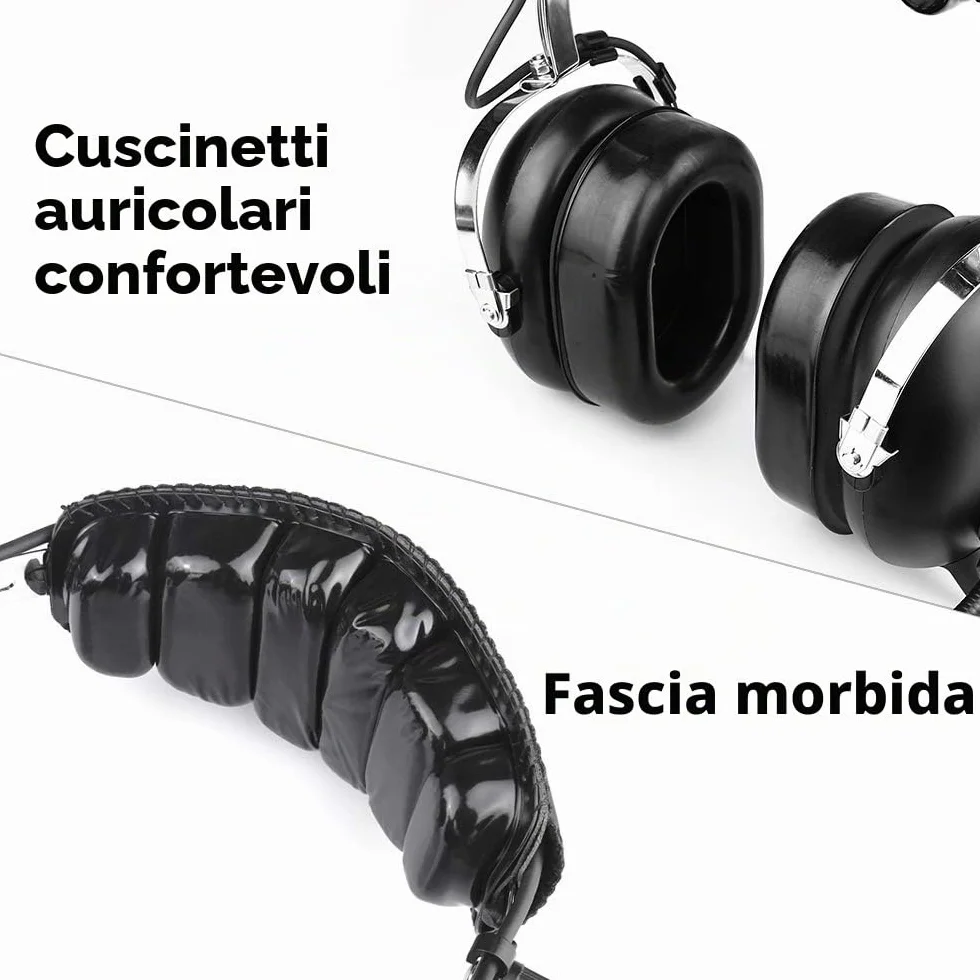 PNR Aviation Cuffie Aeronautiche con Riduzione Passiva del Rumore, Custodia Trasporto