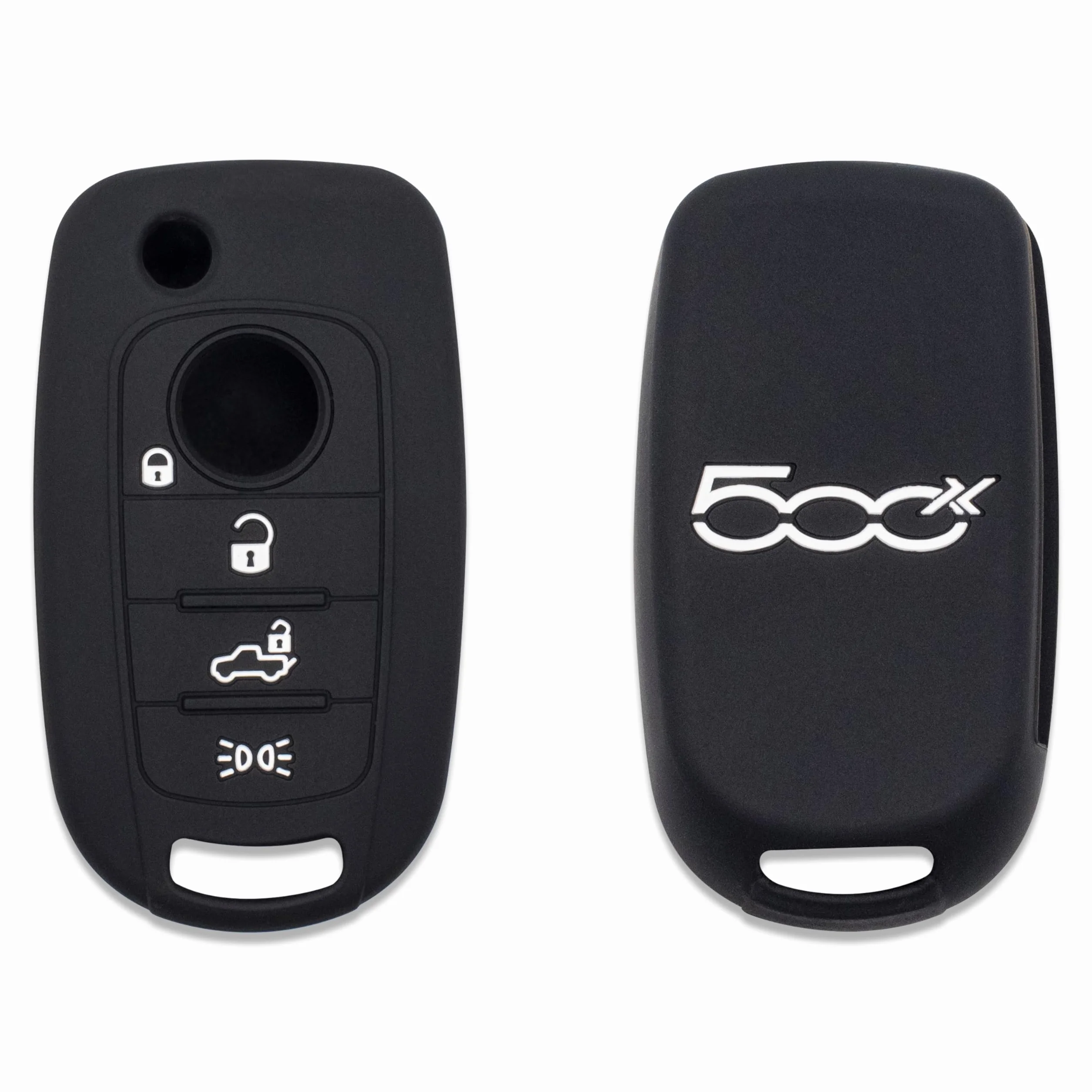 Silicone Cover Chiave per Telecomando Auto Fiat 500X 4 Tasti NERO