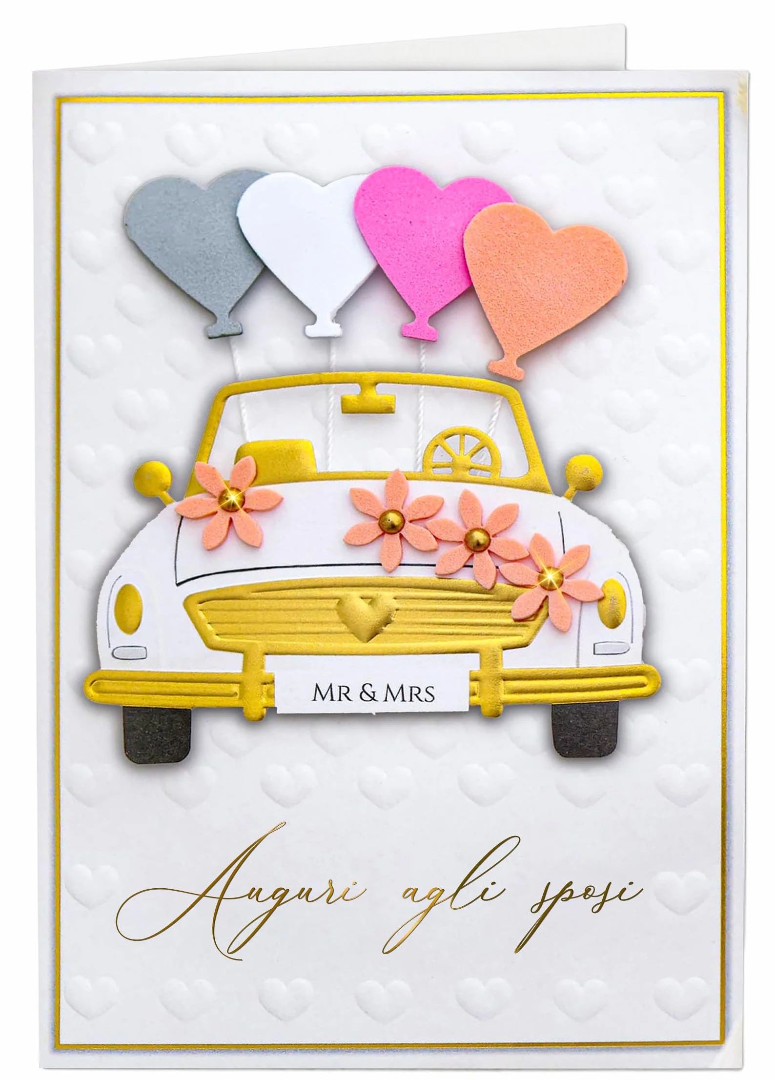 Joli Coon Biglietto auguri matrimonio Signature 3D - Biglietto di auguri 3D con busta FinePaper e adesivo sigillo