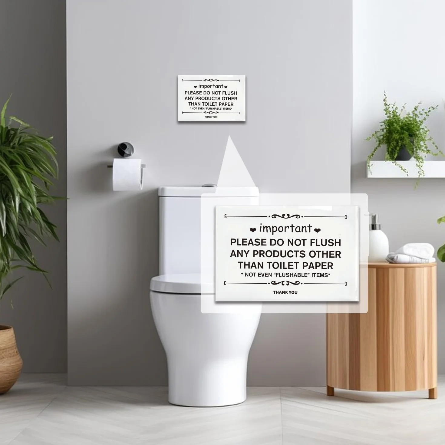 PLIGREAT Non Sciacquare Regole Segno Bagno Acrilico Segnaletica, Sciacquone Carta Igienica Porta Decorazione Della Parete, Casa Fattoria Bagno Citazione Segno per Businesse Ufficio Toilette Home Decor