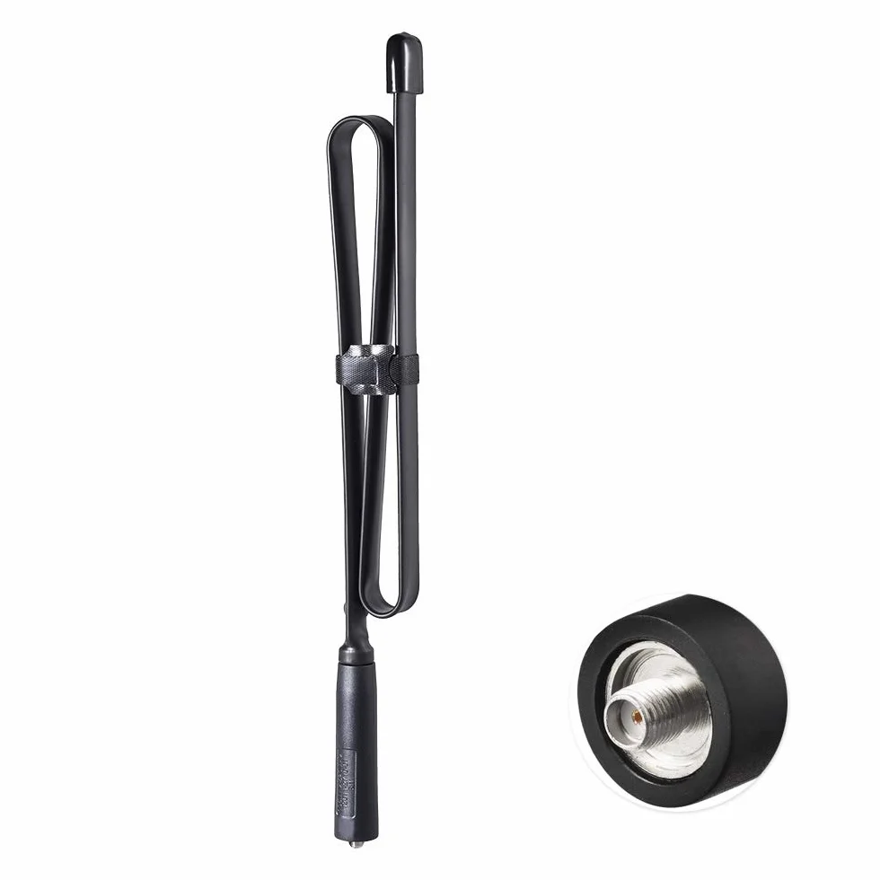 Bingfu Antenna Radio VHF UHF 144Mhz 430Mhz Pieghevole 79 cm SMA Femmina Compatibile Baofeng UV-5R PLUS BF-F8HP UV-82