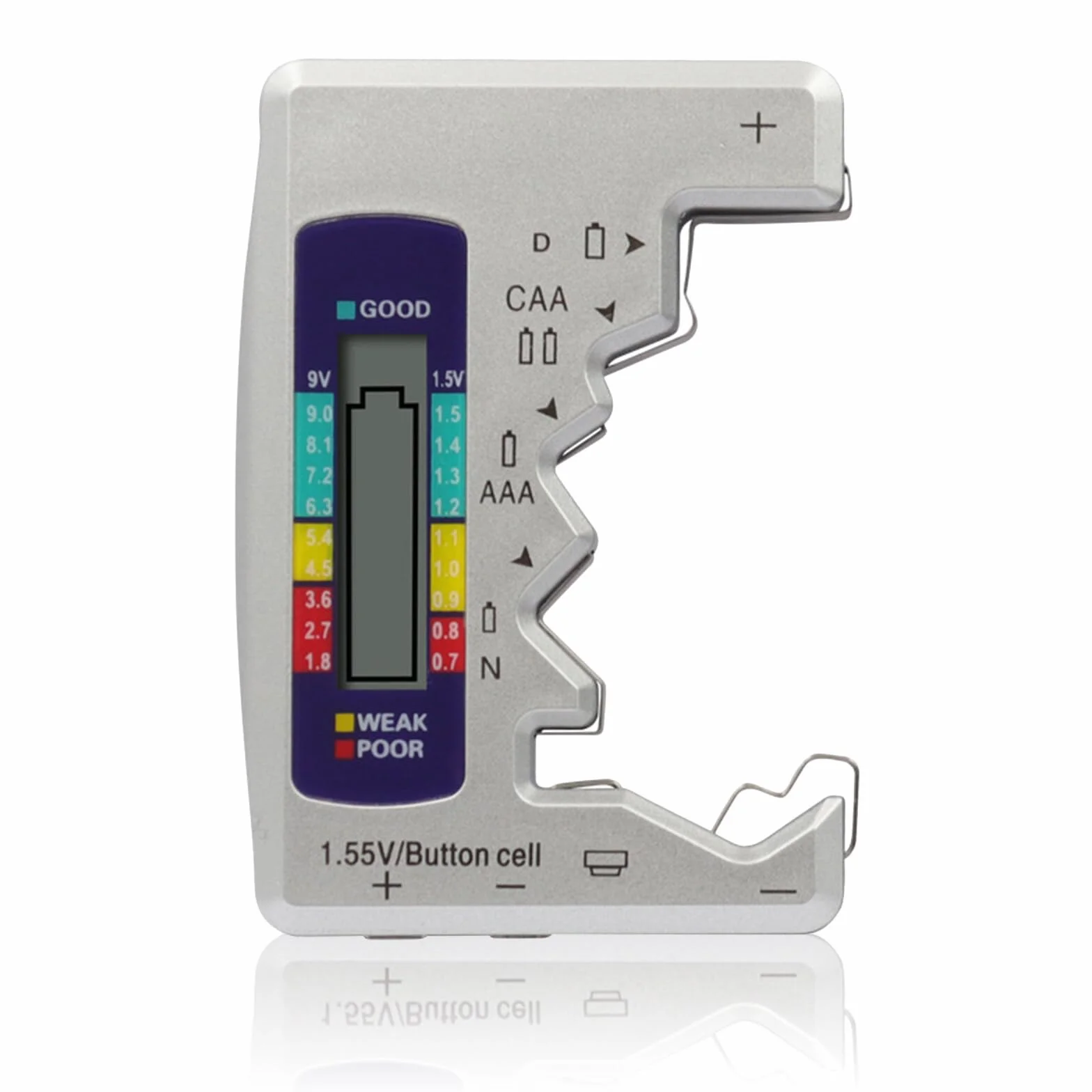 Tester Batterie Digitale con Display LCD per 1,5V AA AAA C D N Bottone 9V 6F22
