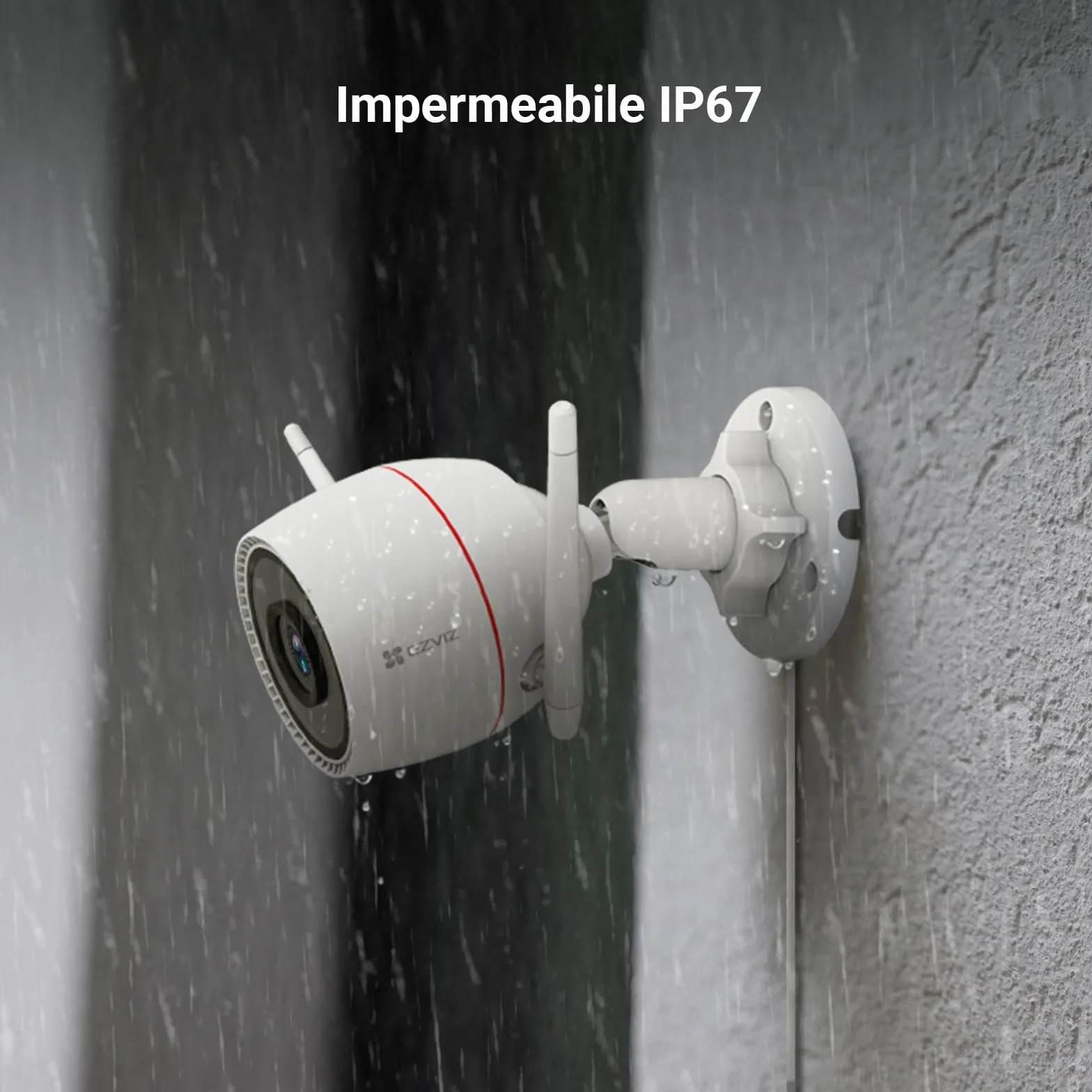 EZVIZ Telecamera WiFi Esterno 3MP, Videocamera Sorveglianza Esterno con Visione Notturna a Colori 30m, IP Camera IA Rilevamento Persone, Alexa