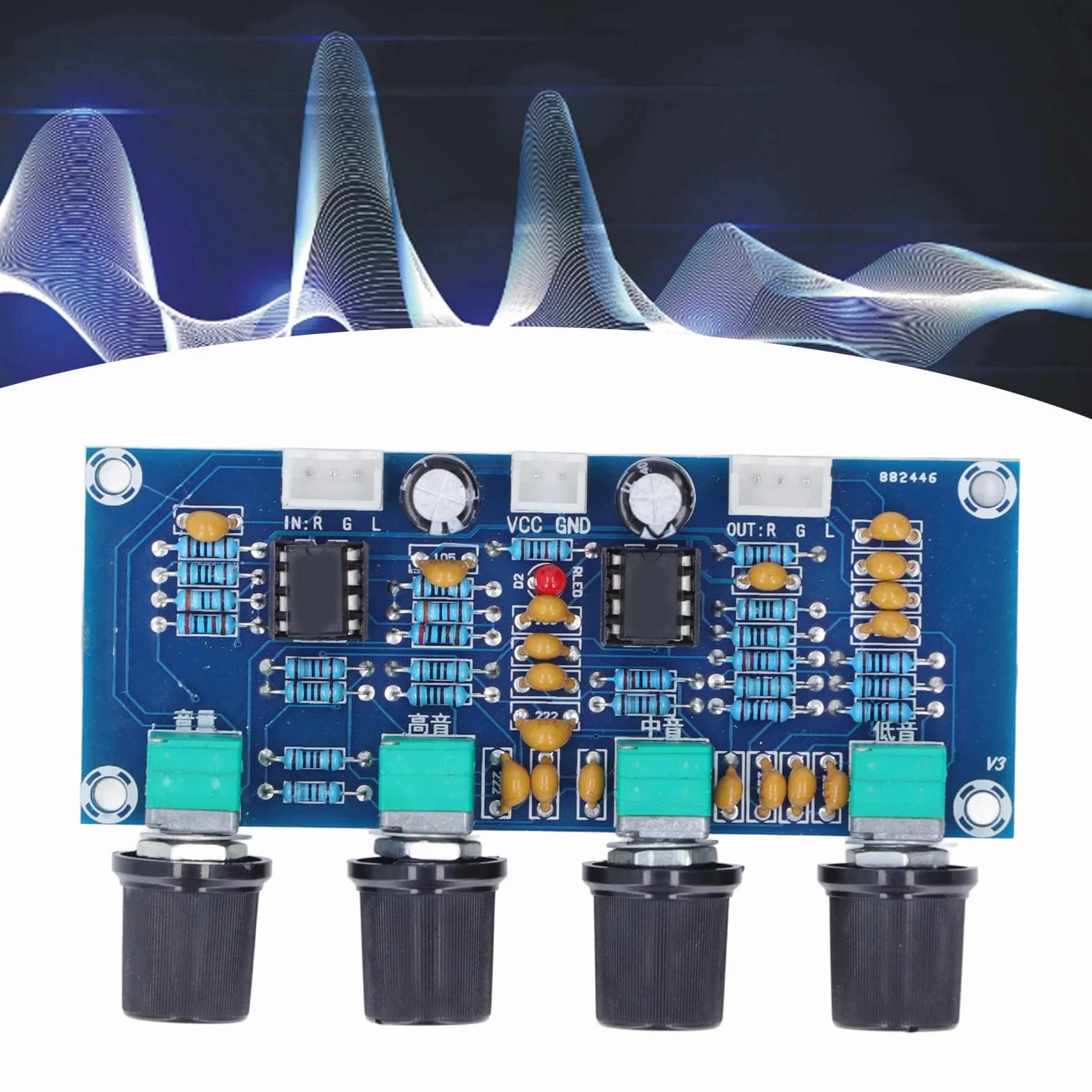 Modulo Preamplificatore DC 12V-24V a Doppio Canale Scheda Tono Amplificatore Digitale Audio