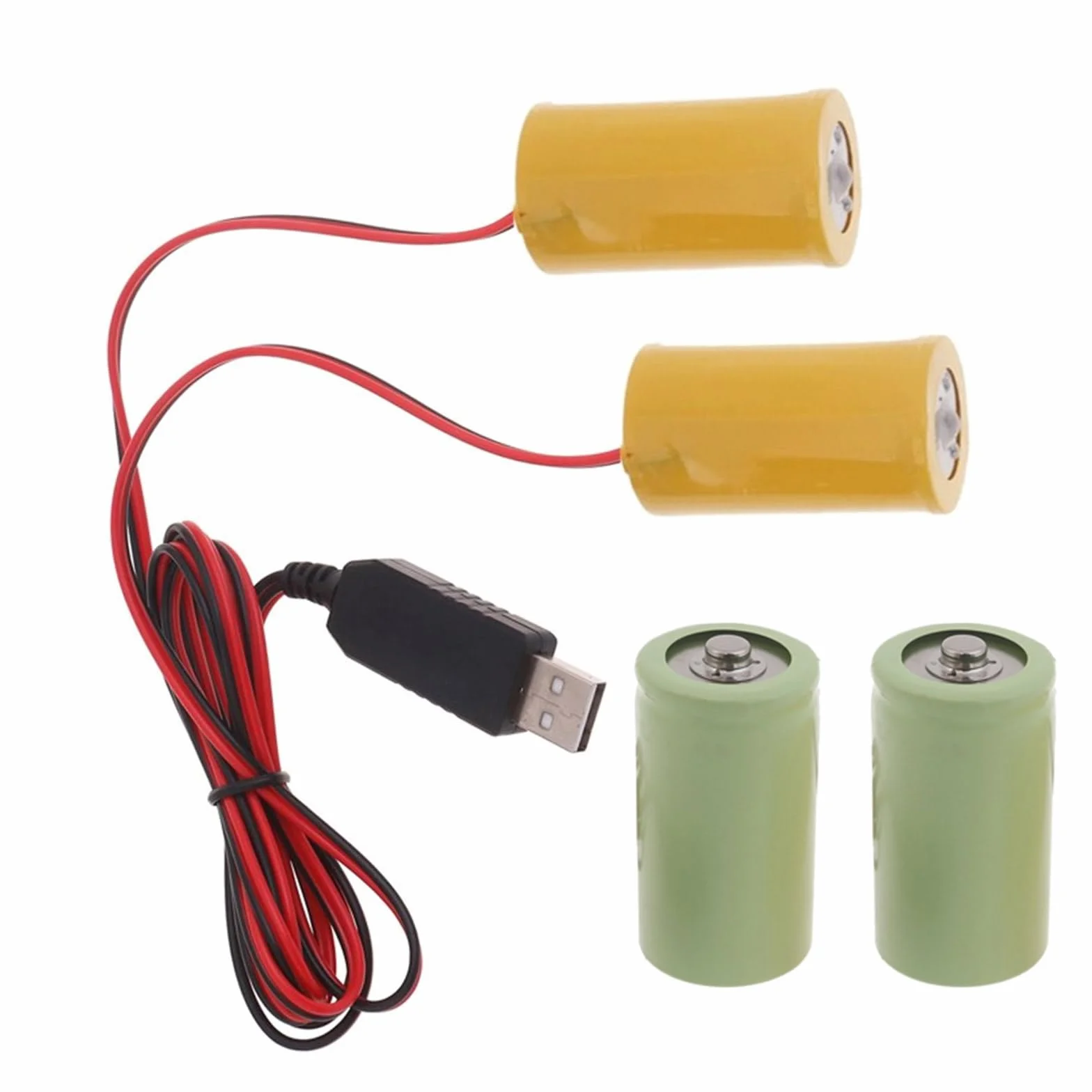 Zestaw 2w1 Eliminator di Batteria Alimentatore USB Sostituire 3V LR20 D
