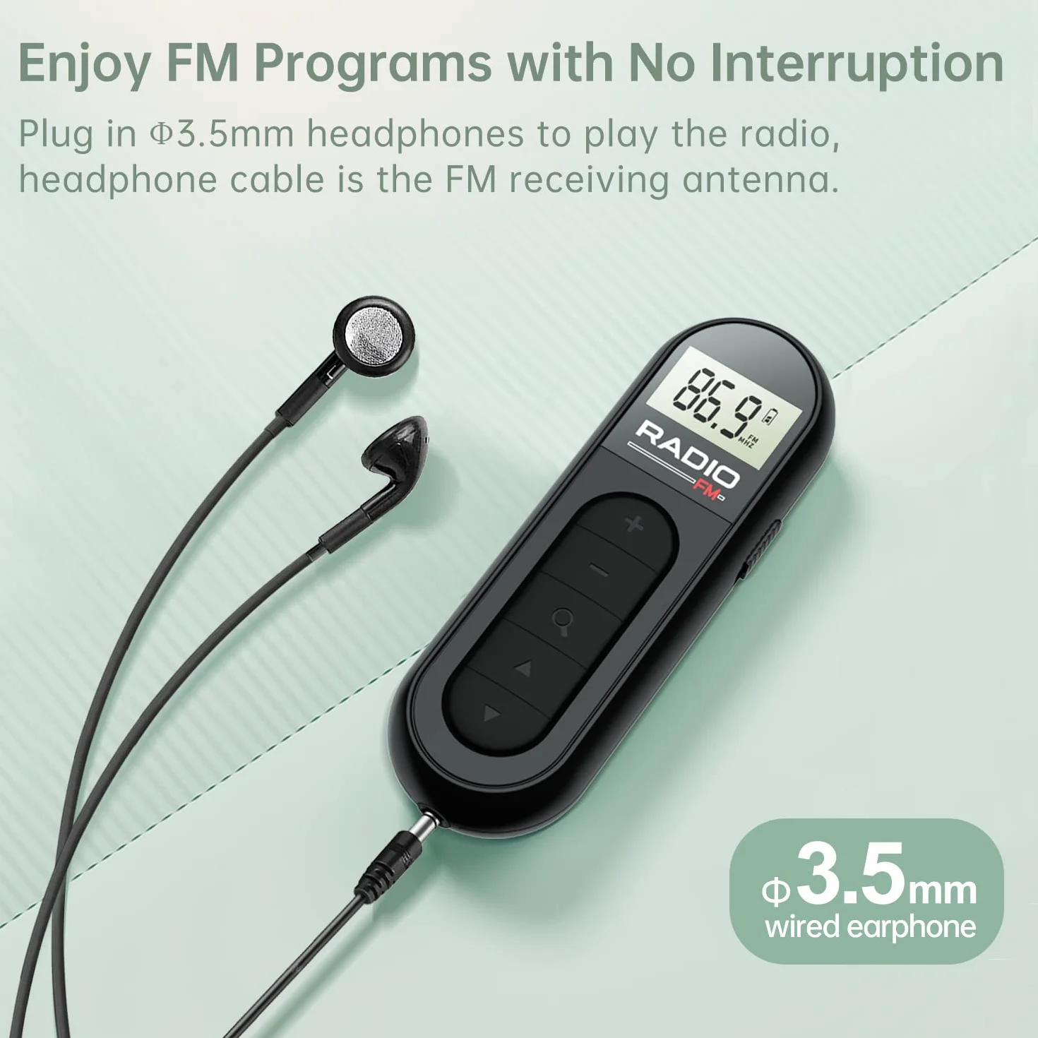Radio FM Portatile Digitale da Tasca Ricaricabile con Eccellente Ricezione