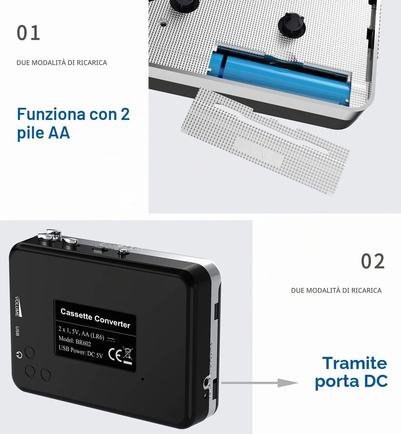 DigitNow Przenośny Odtwarzacz Kaset Magnetofonowych Konwerter Kasety na MP3 USB