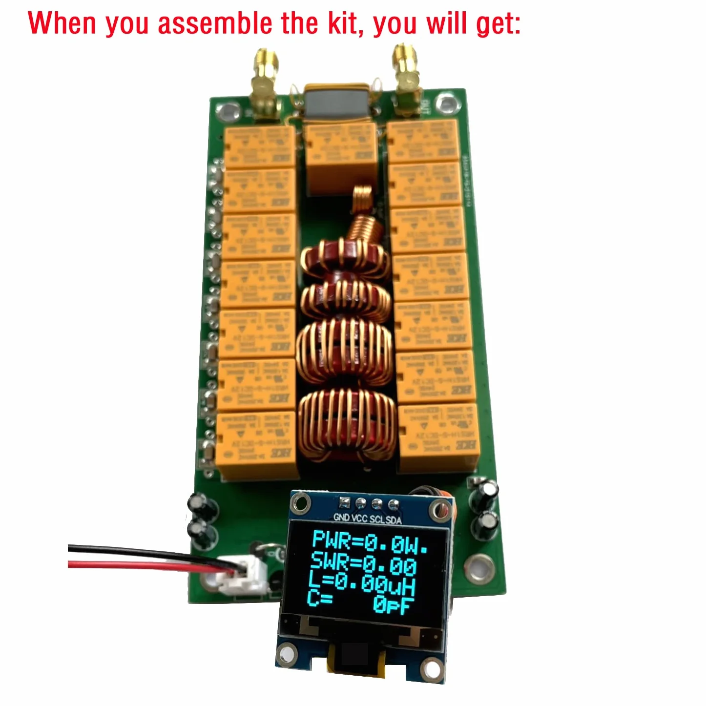 ATU-100 Antenna Tuner DIY Kit 1.8-50 MHz N7DDC Automatic Antenna Tuner 0.96" OLED SMT Soldered Chip 3.2 Firmware Unassembled