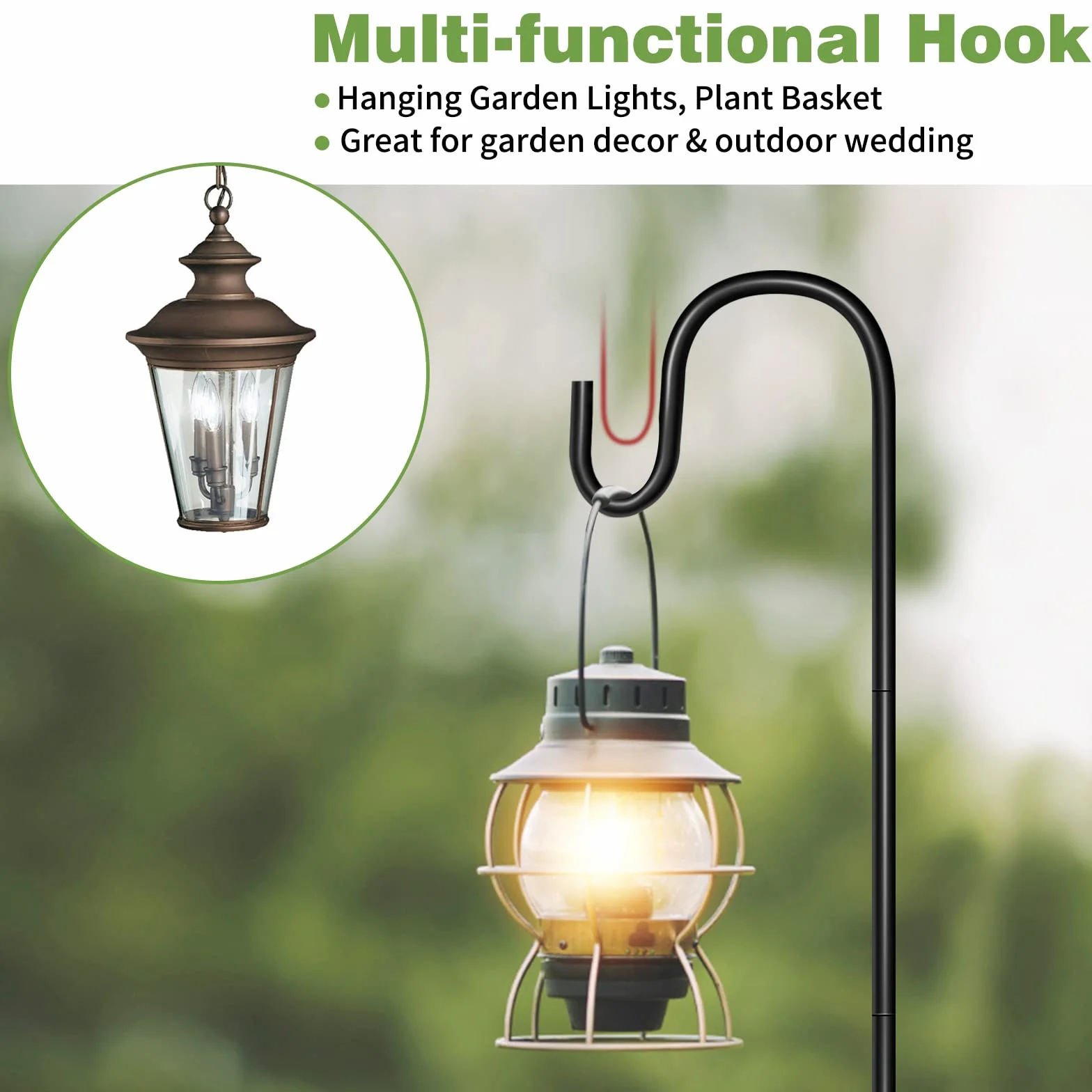 SEGNAYEN Ganci per luci da giardino 81 cm regolabili set di 2