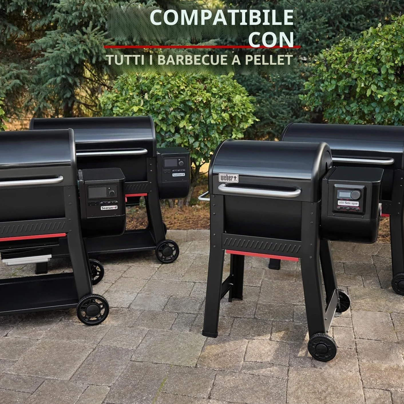 Weber Pellet di legno duro di ciliegio/legno naturale di ciliegio per barbecue a pellet con un sapore delicato, fruttato, dolce e affumicato, senza riempitivi, per cotture lente, sacchetto da 8 kg
