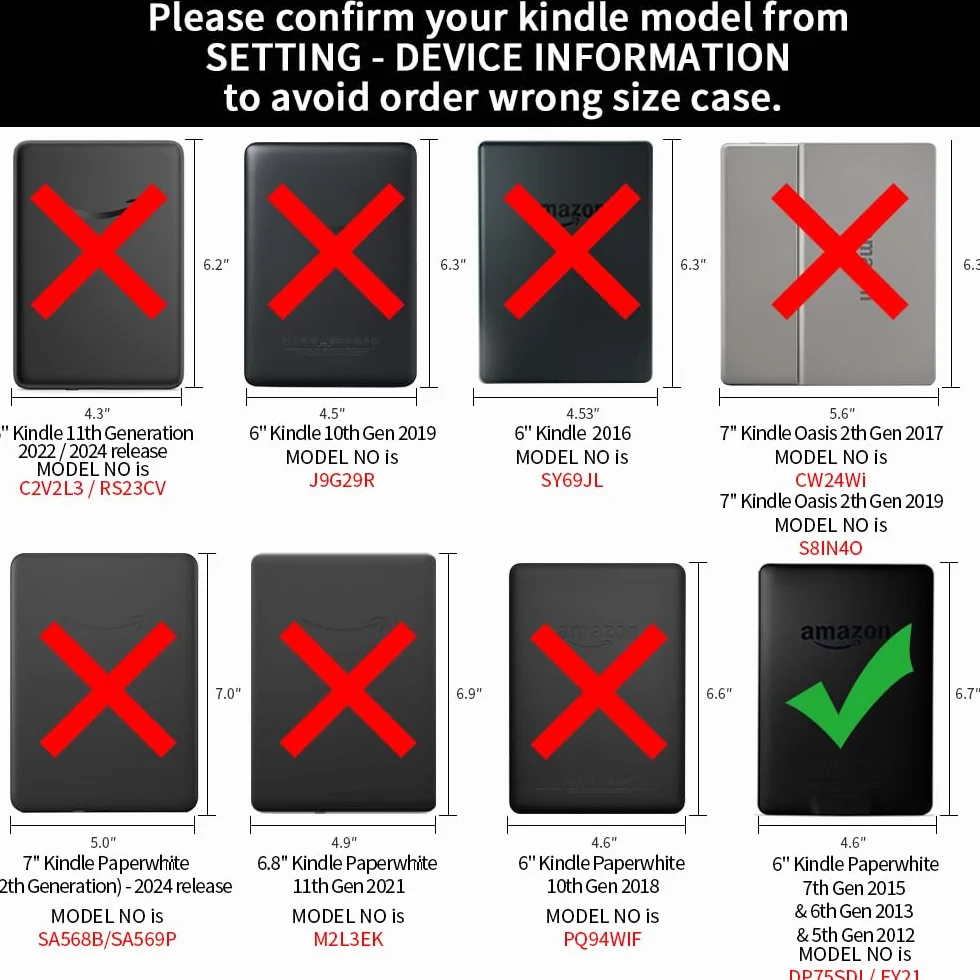 Custodia Kindle Paperwhite 6" 7a generazione 2015 TPU trasparente morbida flessibile accensione/spegnimento automatico