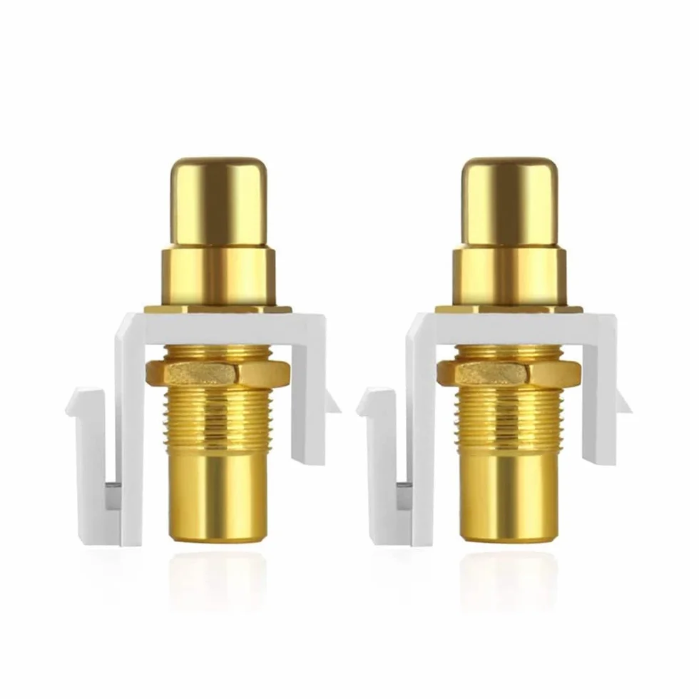 Placcato oro RCA Keystone Jack Insert Connector Femmina Snap in Adapter for Wall Plate