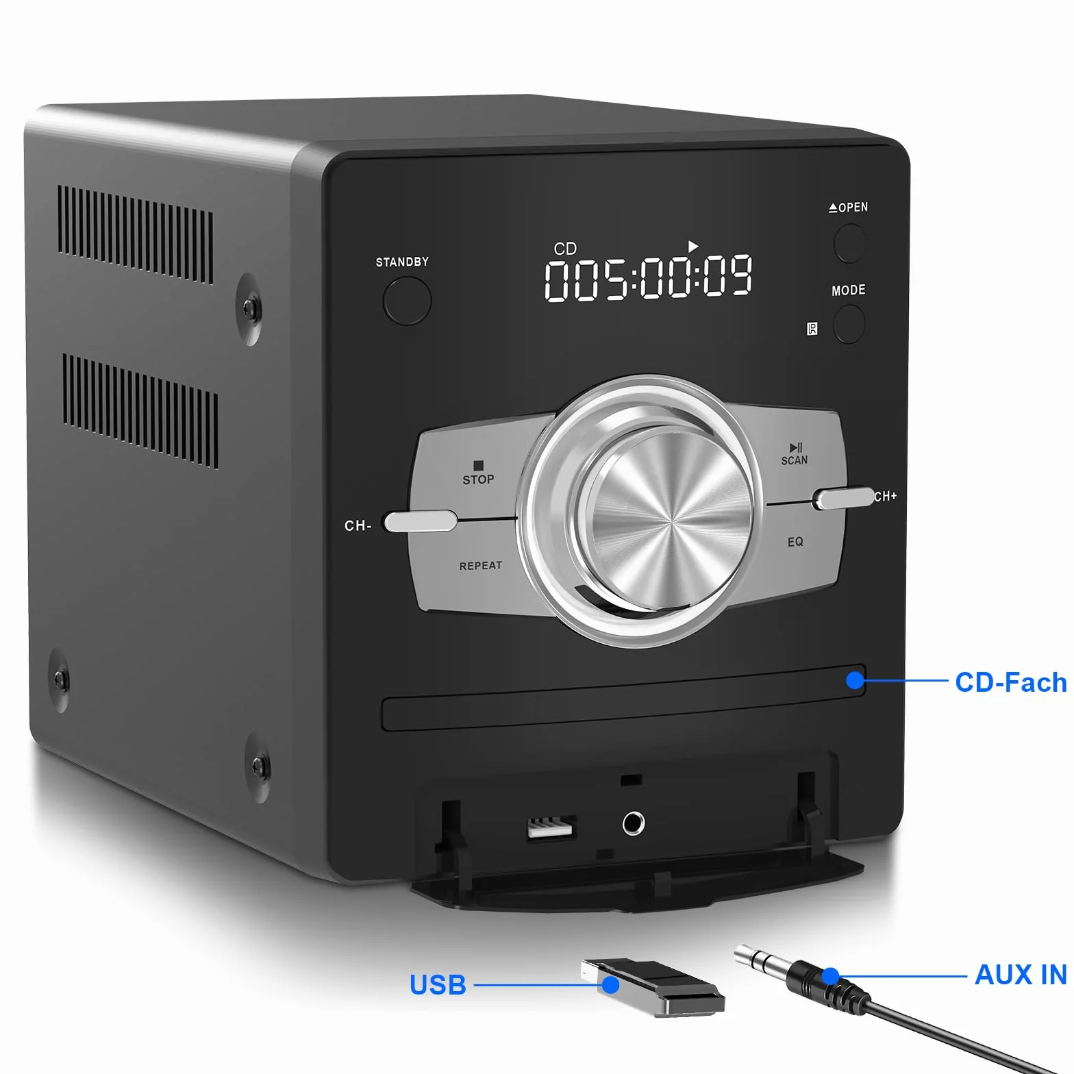 Mini Component Stereo CD 30W RMS Lettore CD FM Bluetooth USB AUX Telecomando