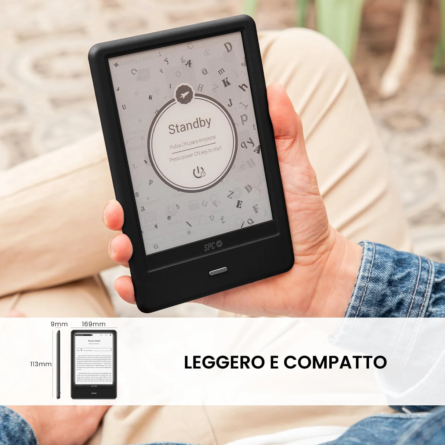 SPC Dickens Light 2 Pro E-book 6 pollici touch screen E-Ink 8 GB USB-C Nero