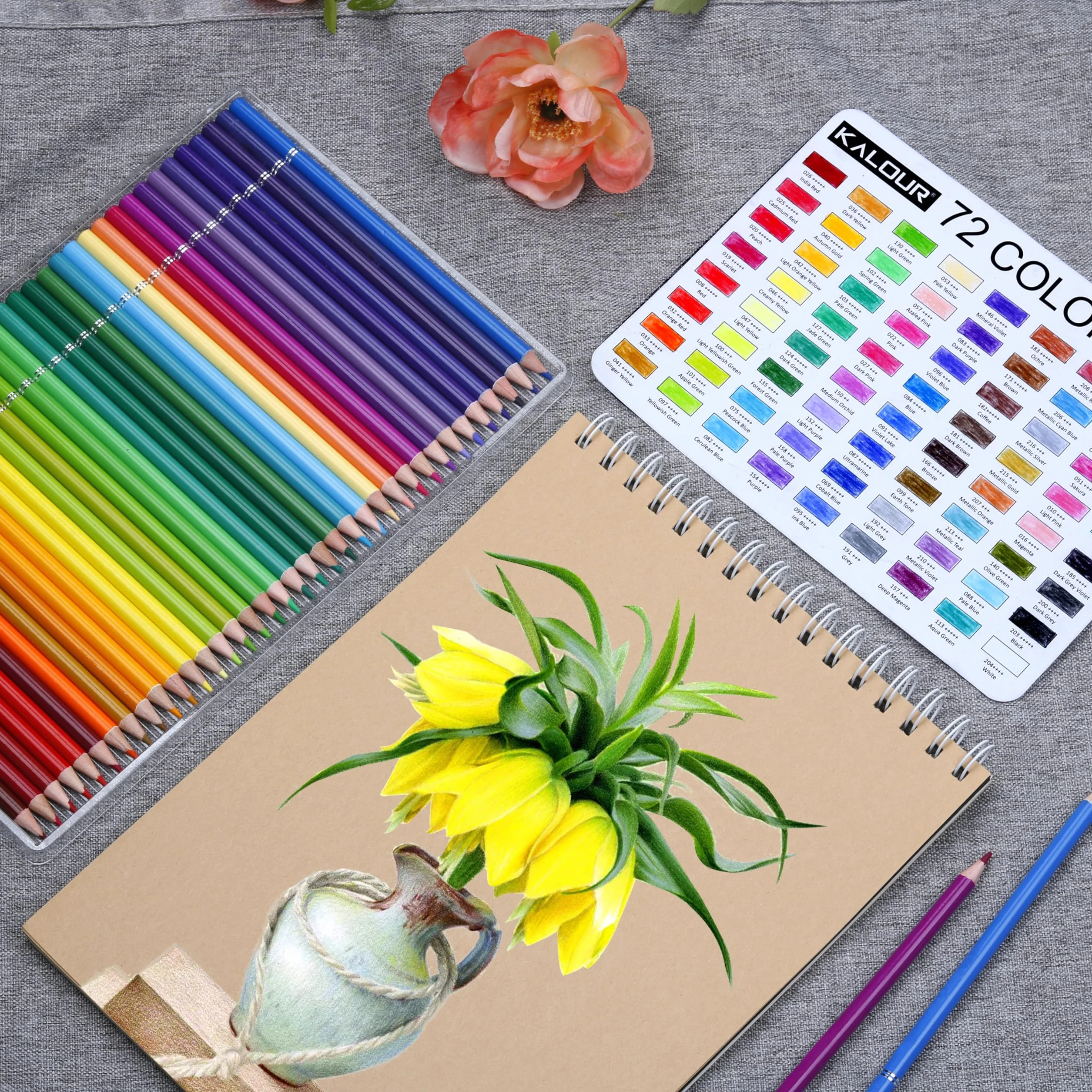KALOUR 72 matite colorate morbide per disegno ombre artisti adulti principianti