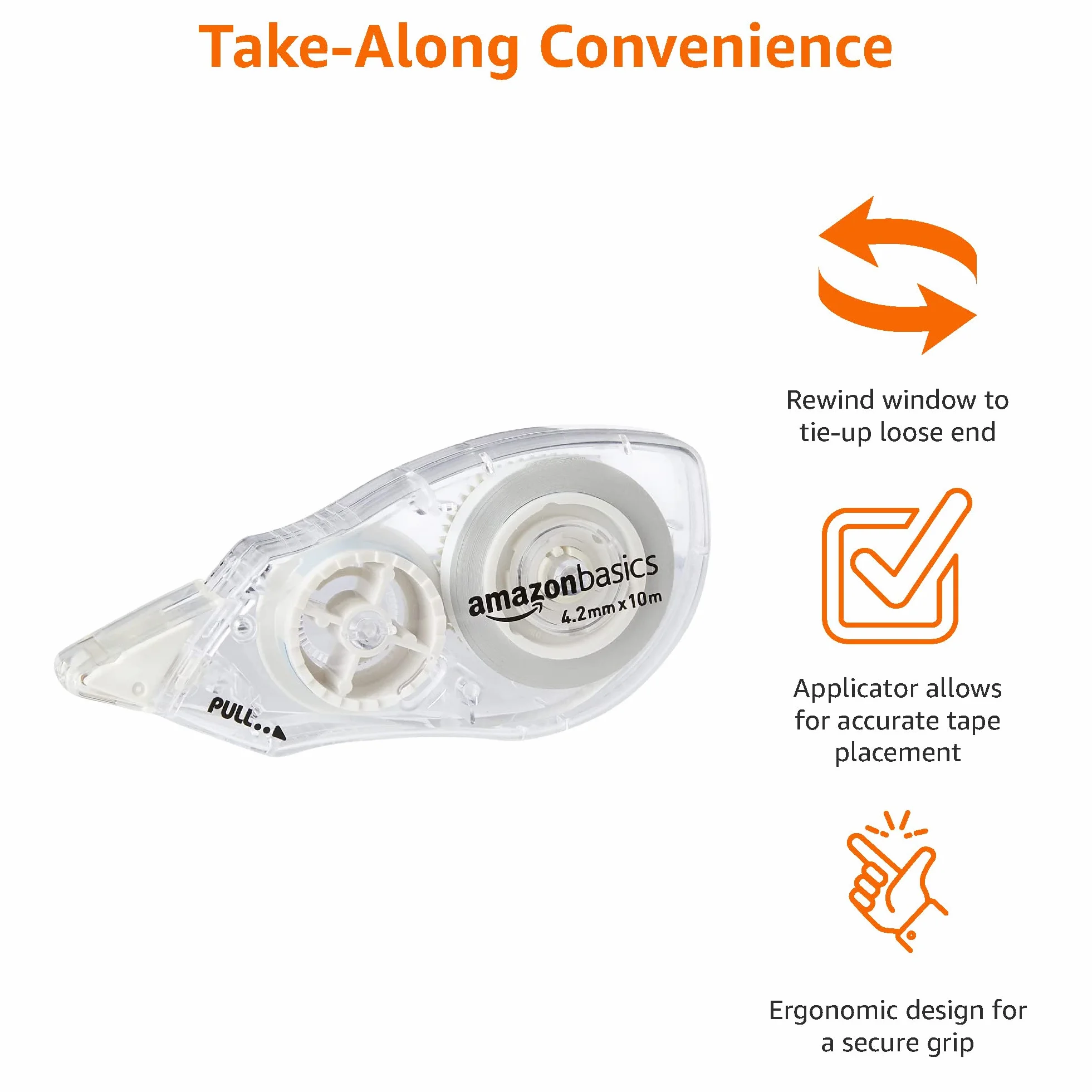 Amazon Basics Correttore a nastro 4,2 mm x 10 m confezione da 10