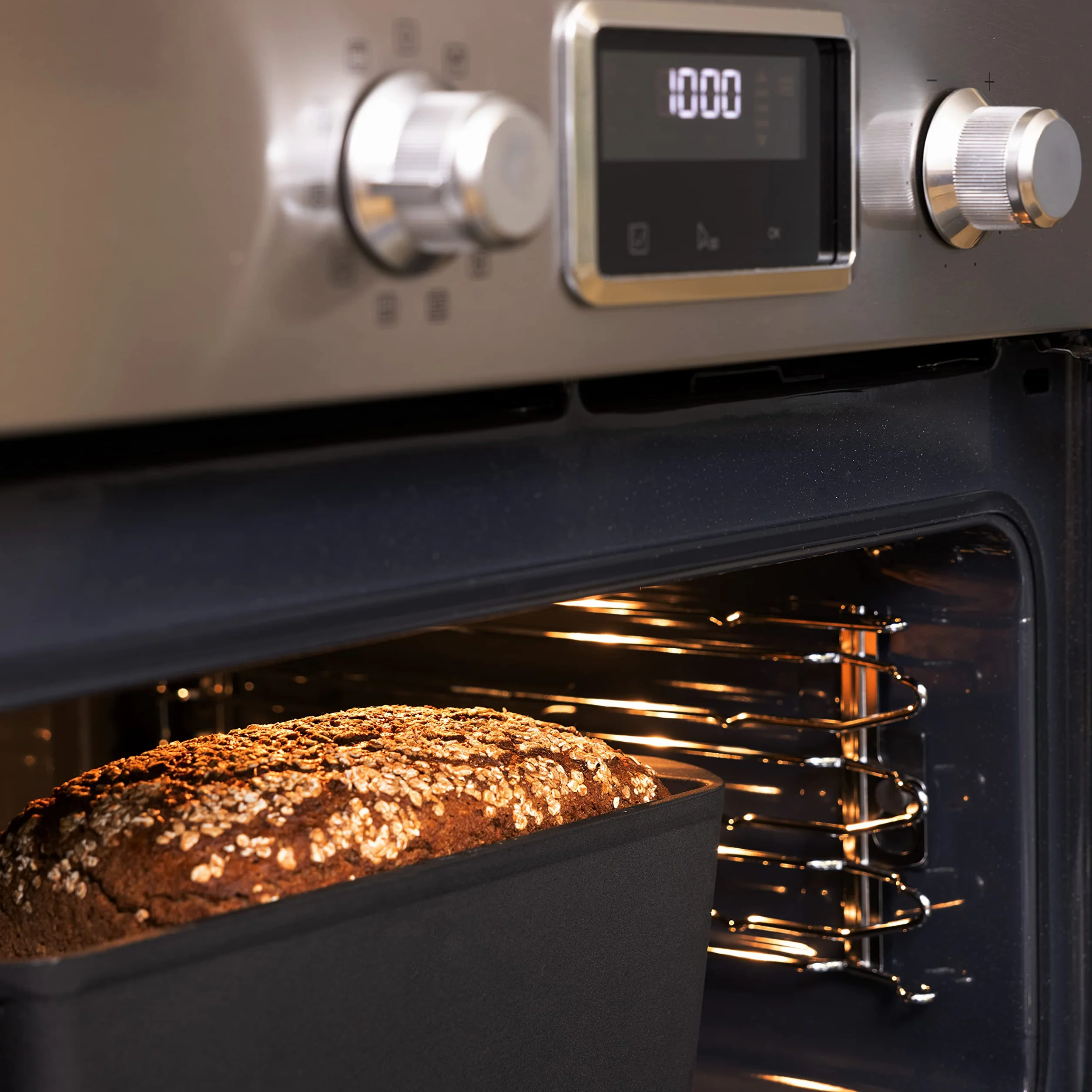 Navaris Pentola Pane da Forno in Ghisa 34 cm - Teglia con Coperchio per Cucinare Stufare - Forno Olandese per Grill Forni Fornelli - Stampo Cuoci Pane