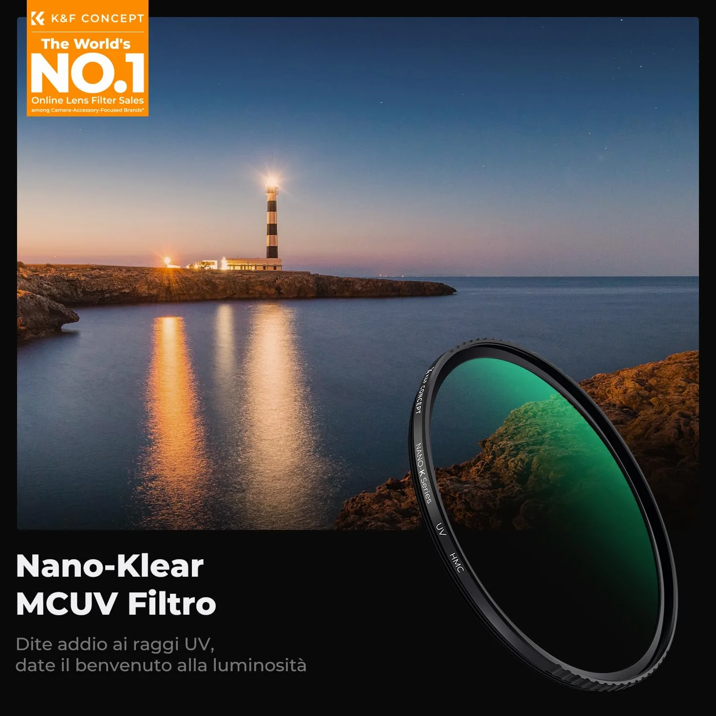 K&F CONCEPT Filtro UV 67 mm Nano-Klear Vetro Ottico con Nano-Rivestimento