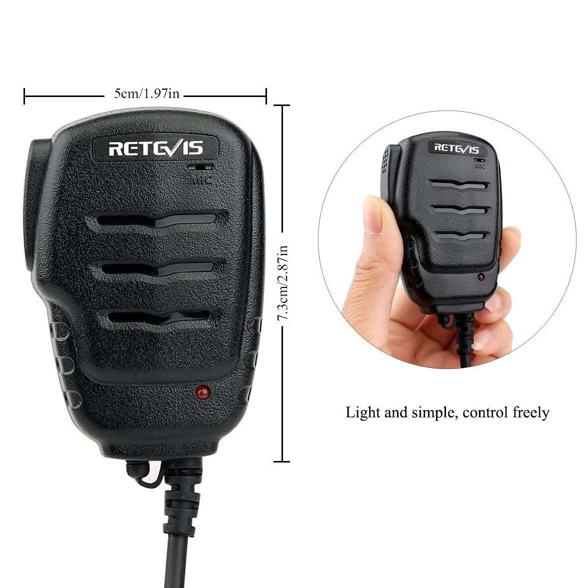 Retevis RS111 Altoparlante Microfono 2 Pin per Walkie Talkie RT24 RT22 RT27 RT3S RT5 Kenwood BAOFENG UV-5R BF-888S TYT