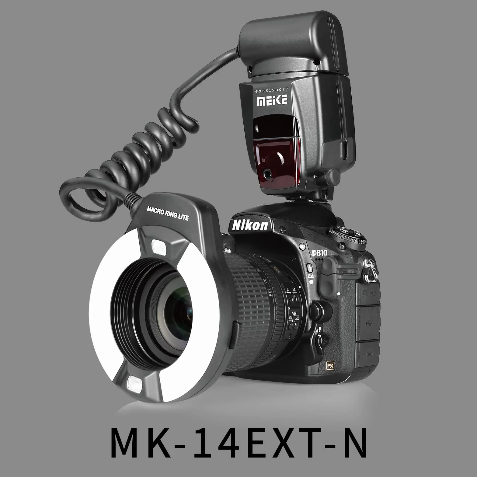 Meike MK-14EXT-N I-TTL Macro Ring Lite Flash LED AF Assist Lamp for Nikon D5100 D3200 D3300 D5200 D90 D850 D3500