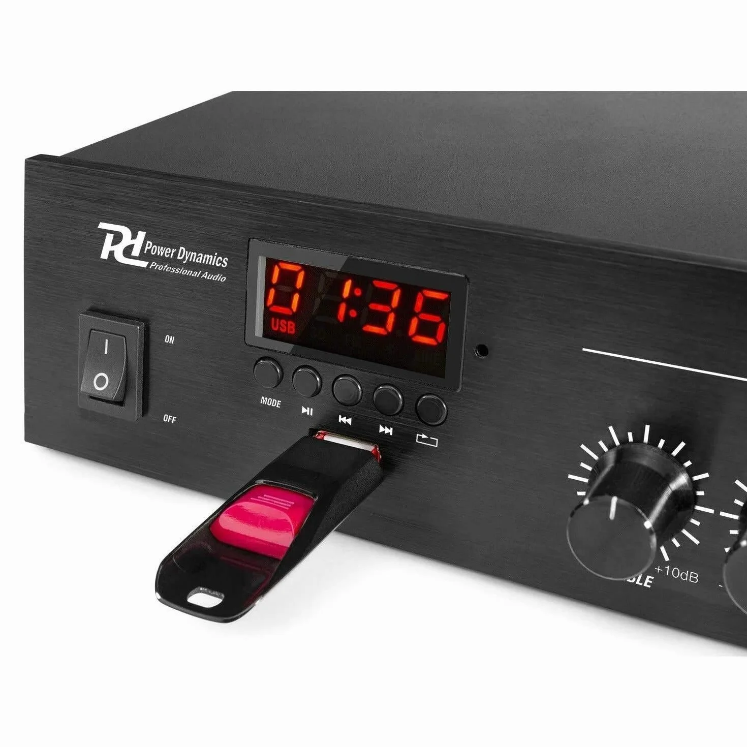 AMPLIFICATORE 100V IBRIDO 4-16 OHM BLUETOOTH RADIO USB FILODIFFUSIONE